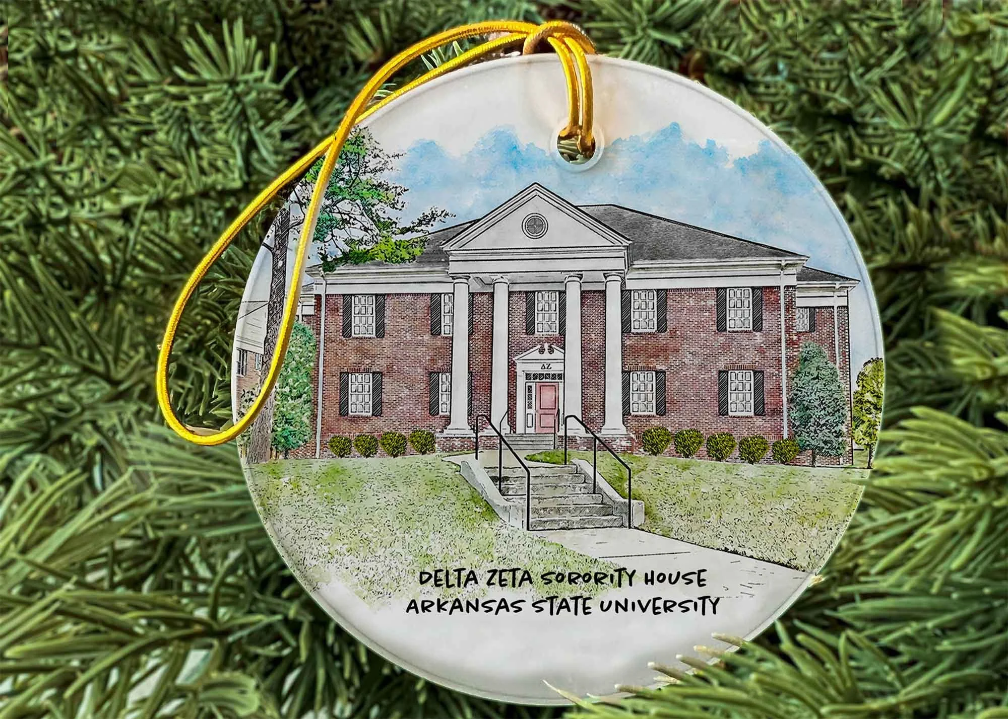 Delta Zeta Sorority House at A-State Ornament.jpg