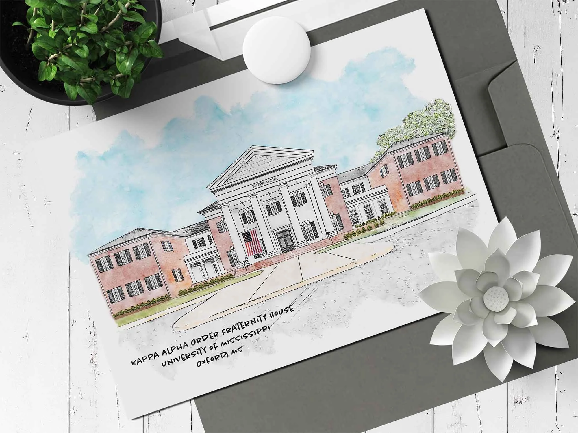 Kappa Alpha Order Fraternity House at Ole Miss Note Card.jpg