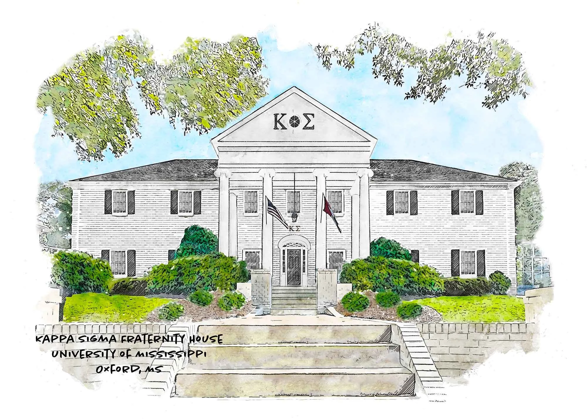 Kappa Sigma Fraternity House at Ole Miss — Art Prints and More