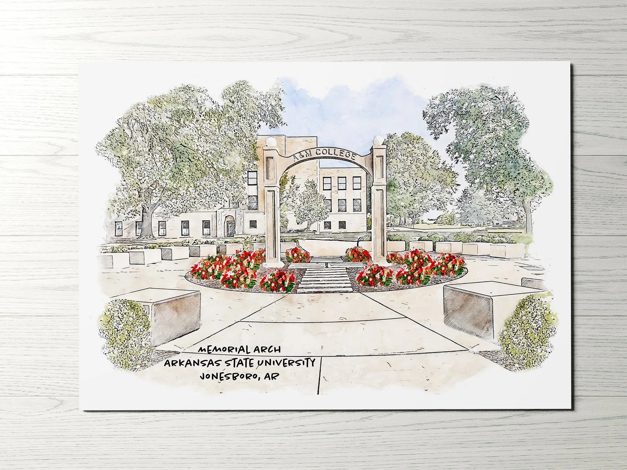 Memorial Arch at A-STATE Print_WoodHorizontal.jpg