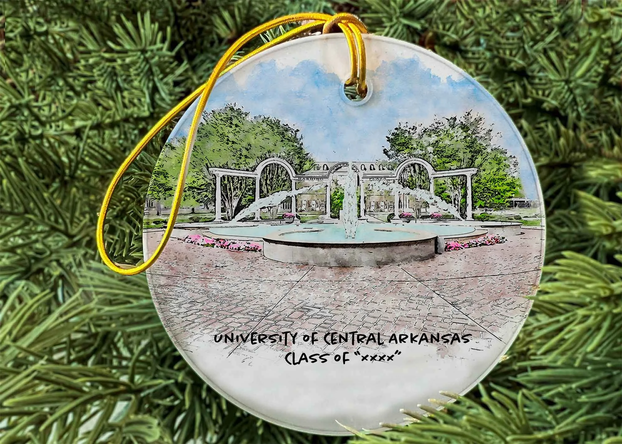 Harding Centennial Plaza at UCA Graduation Year Ornament.jpg