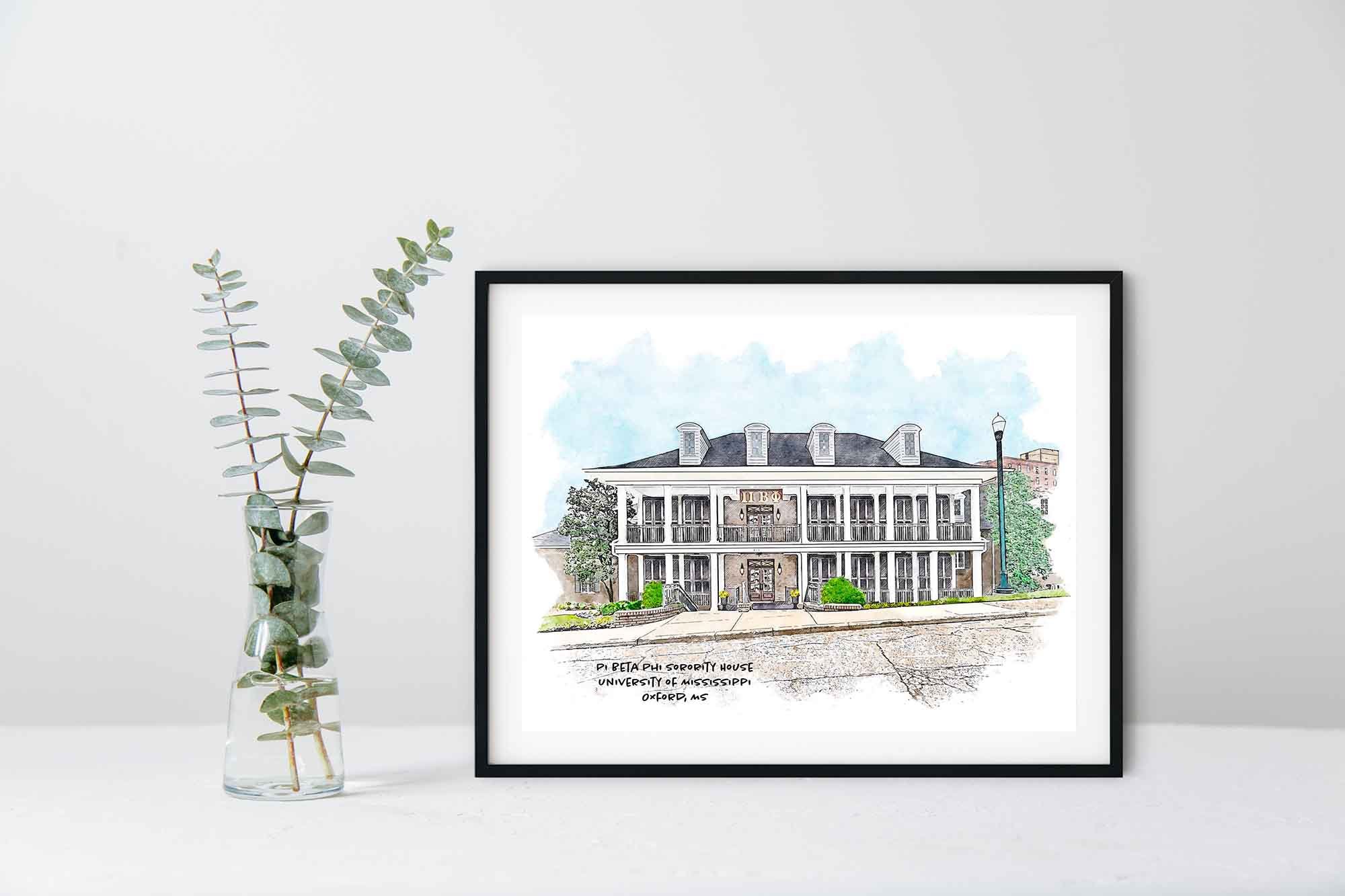 Pi Beta Phi Sorority House at Ole Miss Framed Print.jpg