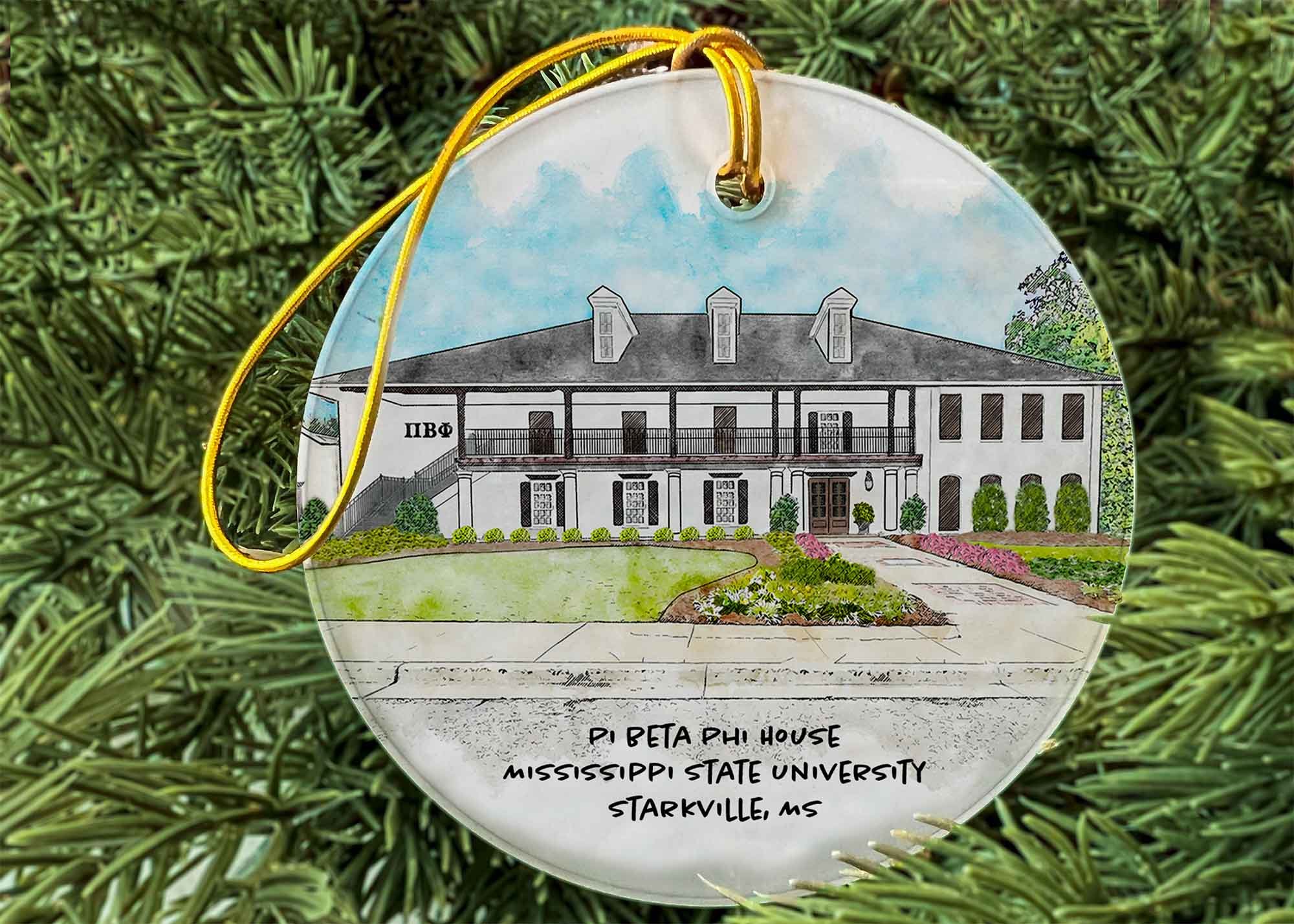 Pi Beta Phi House at Mississippi State University Ornament.jpg