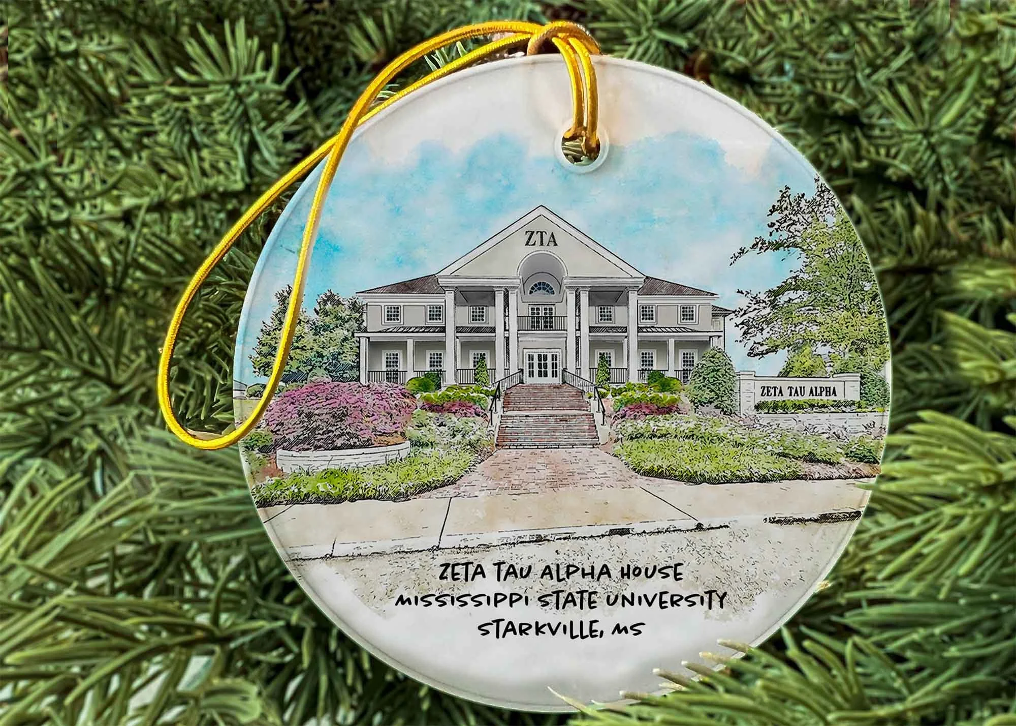 Zeta Tau Alpha House at Mississippi State University Ornament.jpg