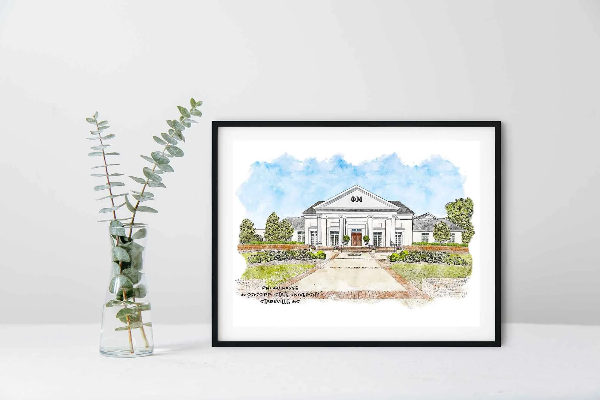 Phi Mu House at Mississippi State University Framed Print.jpg