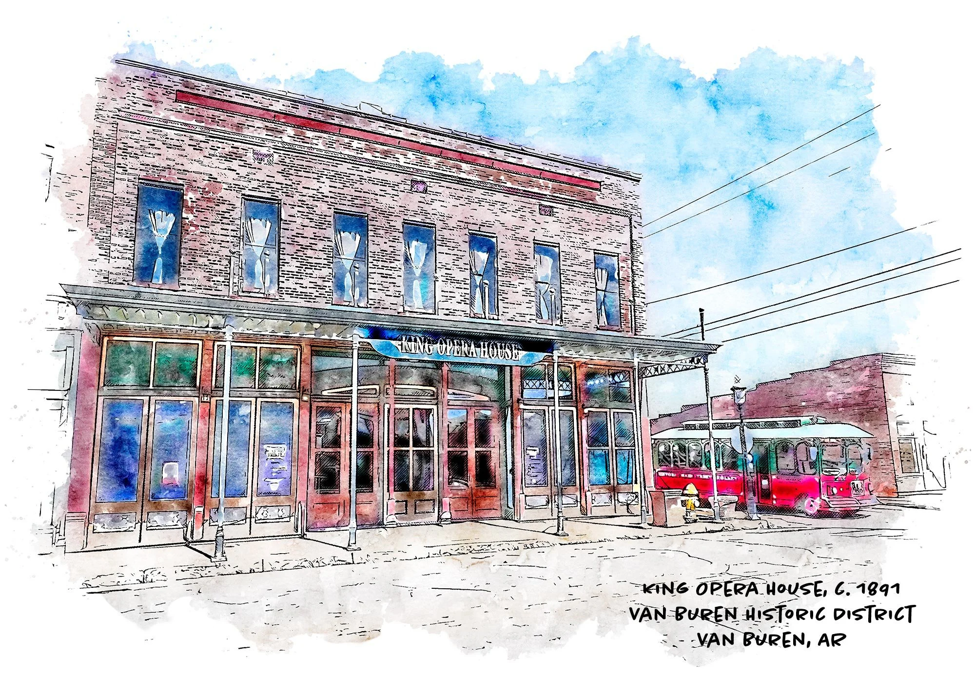 King Opera House, Van Buren, Arkansas Art Print — She Studios