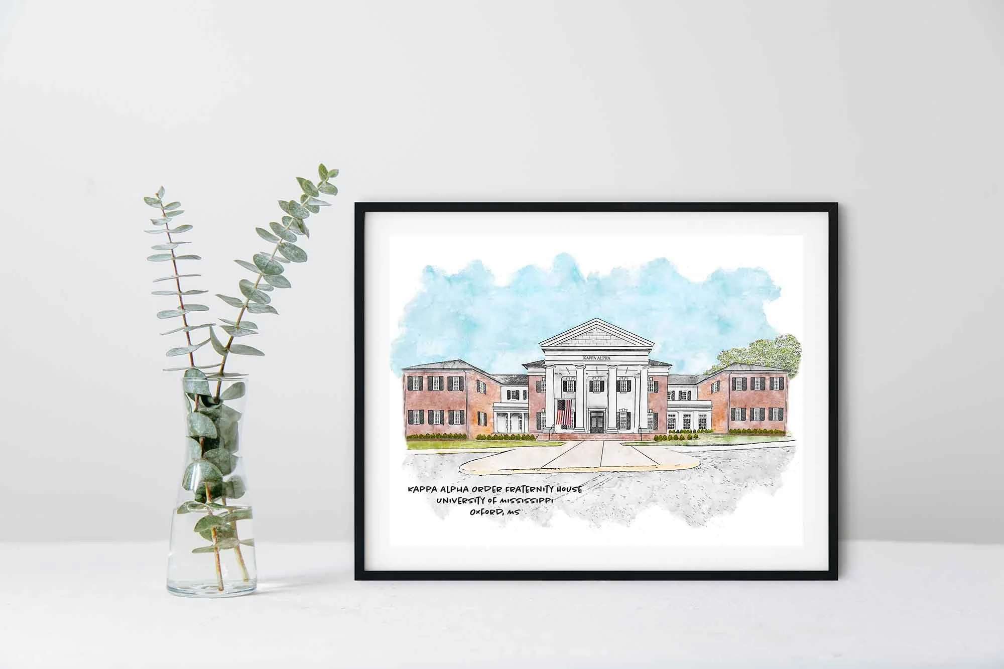 Kappa Alpha Order Fraternity House at Ole Miss Framed Print.jpg