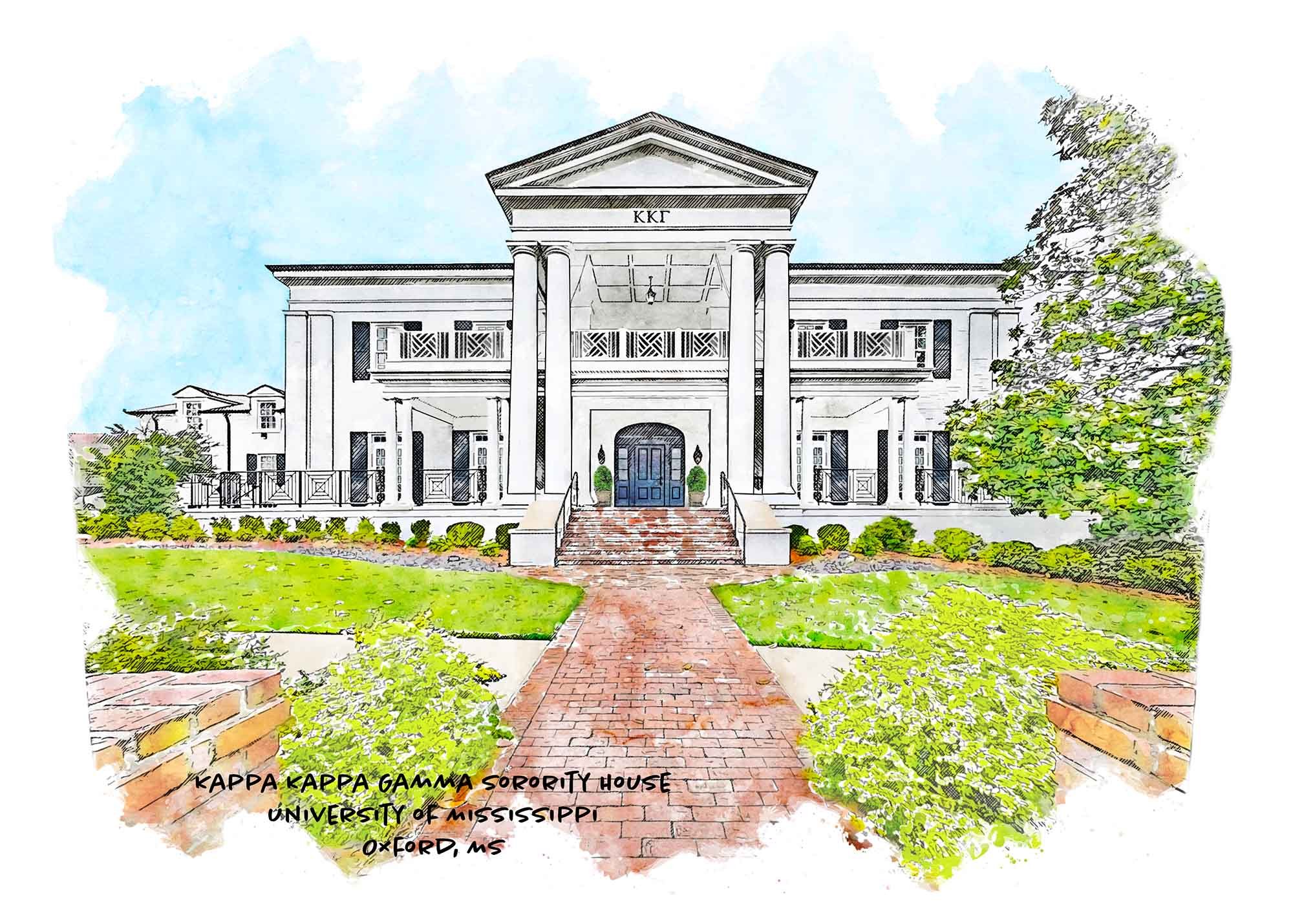 Kappa Kappa Gamma Sorority House at Ole Miss Print.jpg
