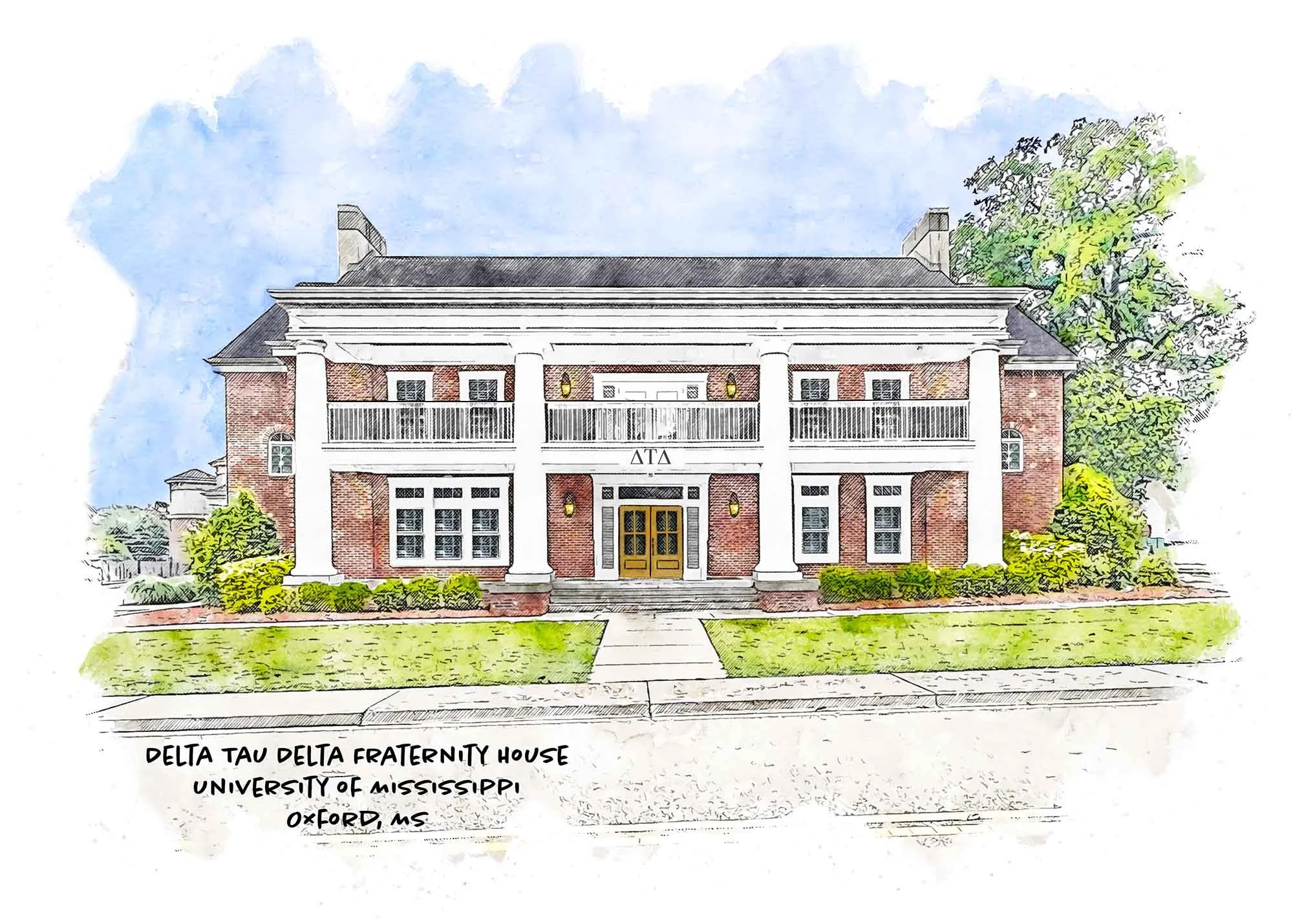 Delta Tau Delta Fraternity House at Ole Miss — Art Prints and More