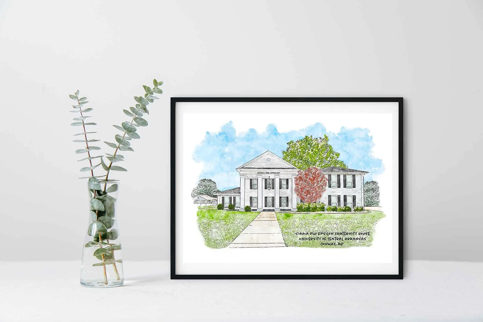 Sigma Phi Epsilon Fraternity House at UCA Framed Print.jpg