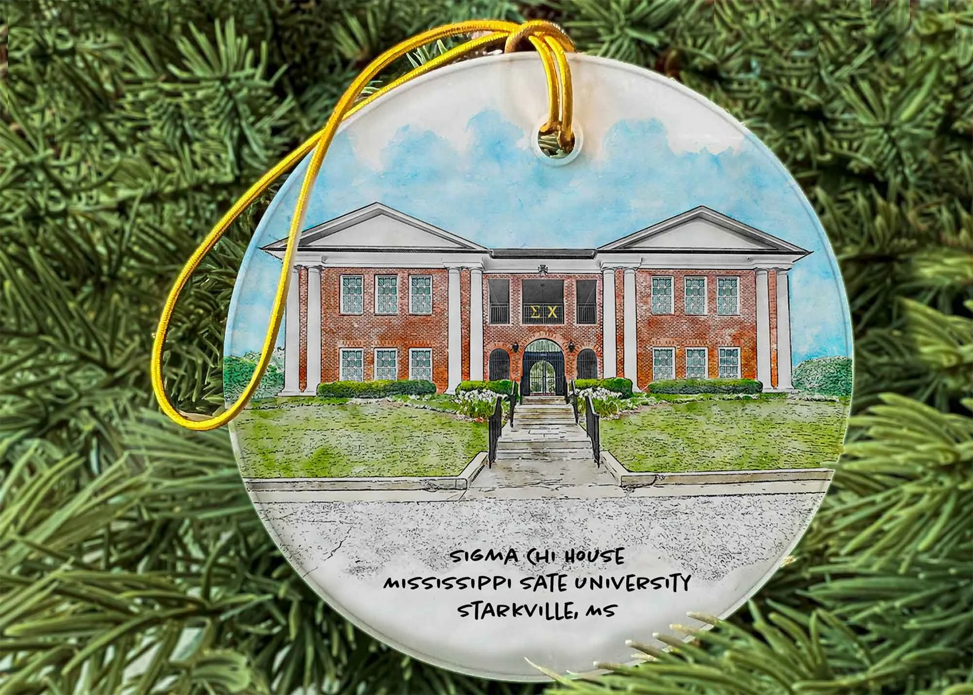 SIgma Chi House at Mississippi State Ornament.jpg