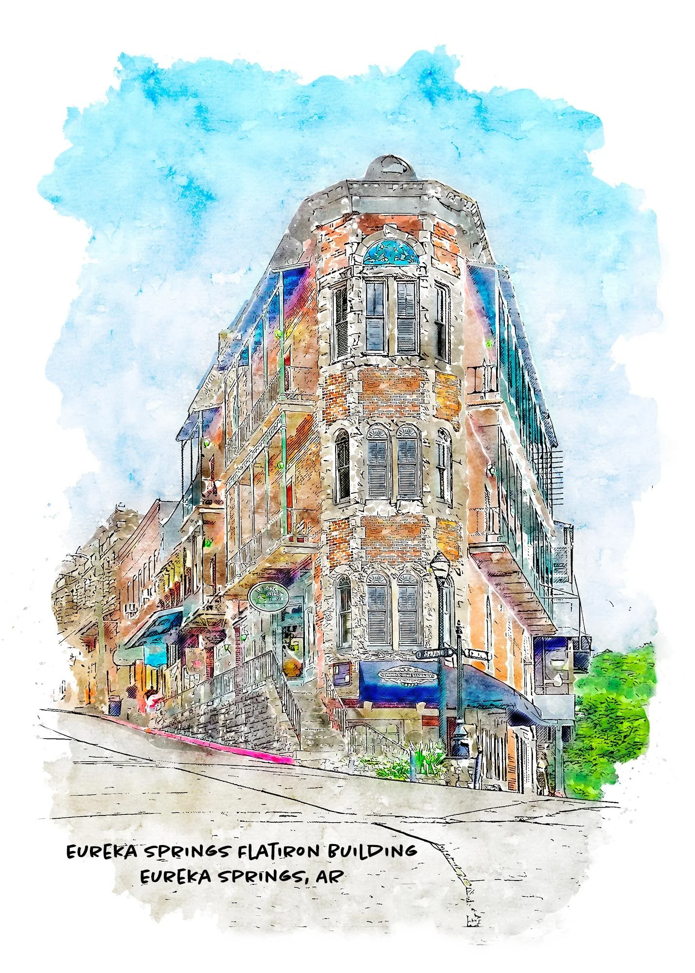 Eureka Springs Flatiron Building, Eureka Springs, Arkansas Art Print