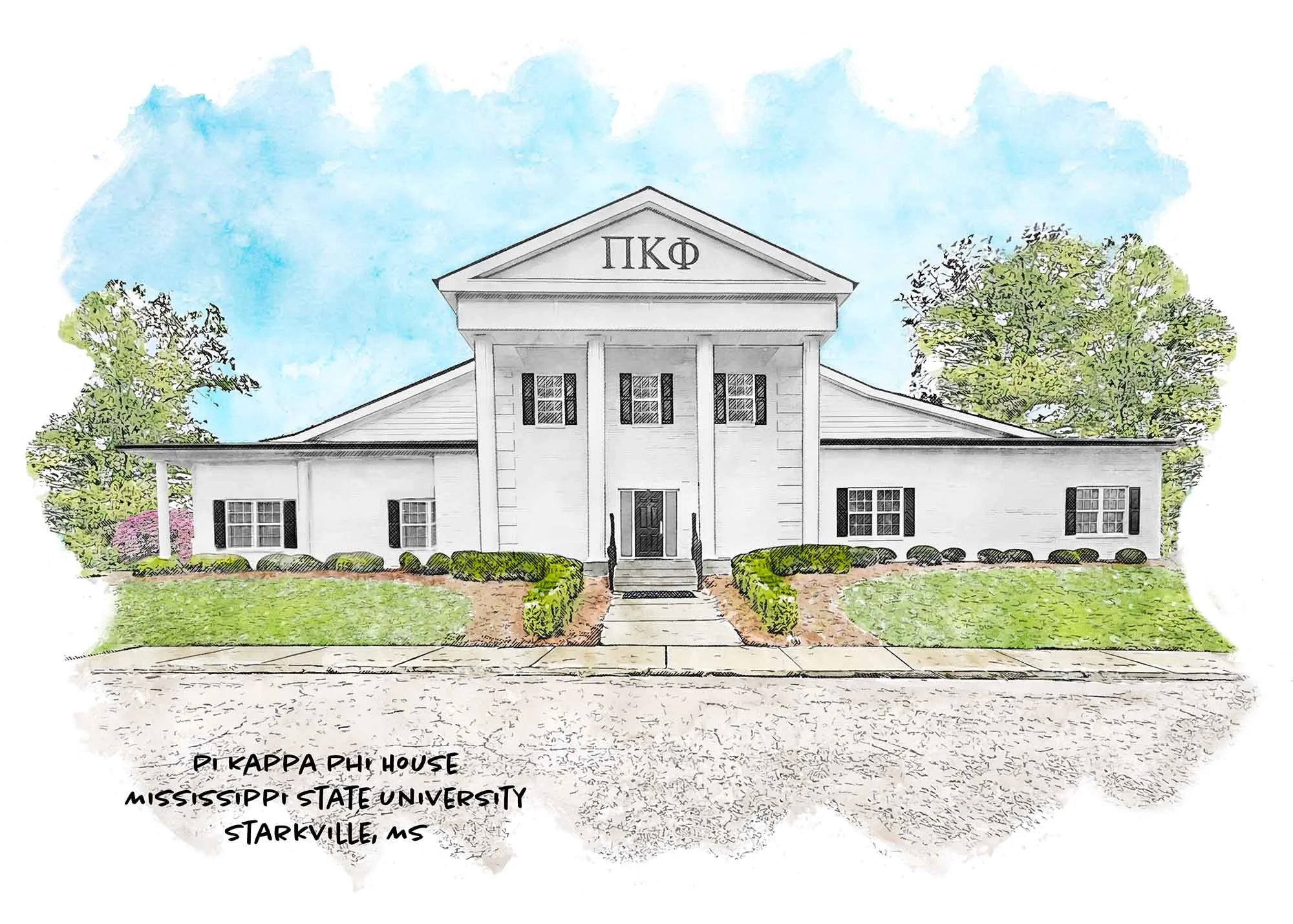 Pi Kappa Phi House at Mississippi State University Print.jpg