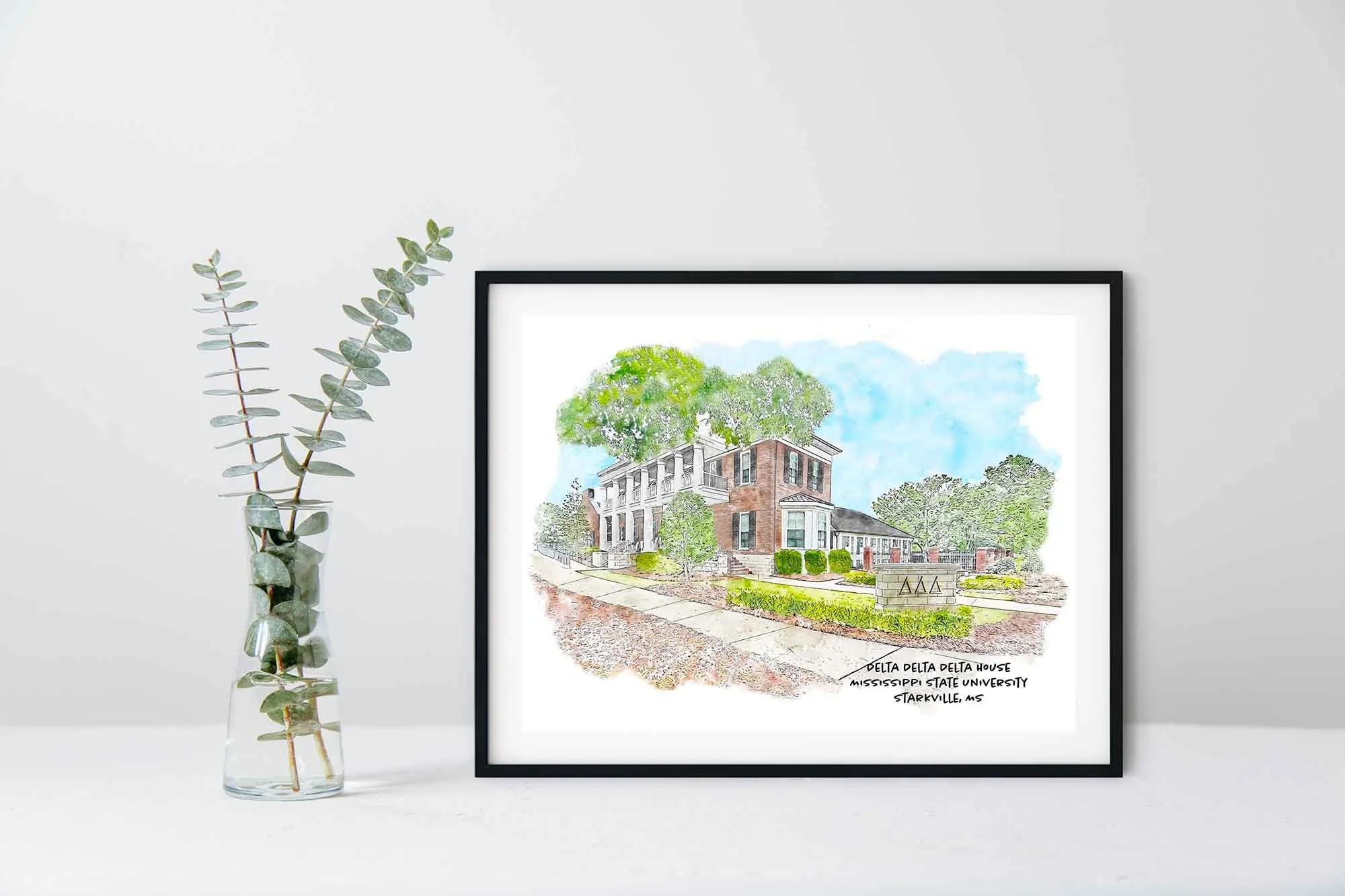 Delta Delta Delta House at Mississippi State Framed Print.jpg