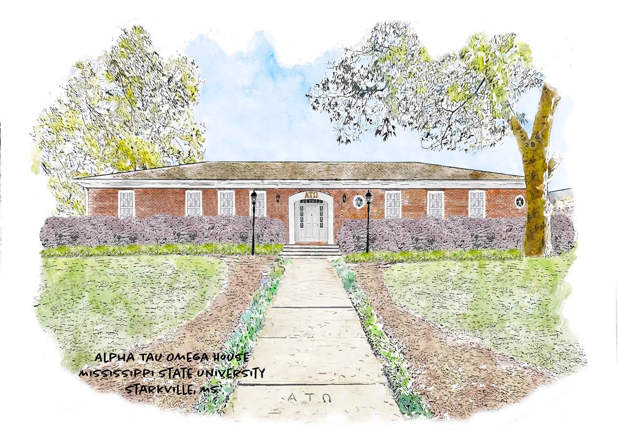 Alpha Tau Omega House at Mississippi State University Print.jpg