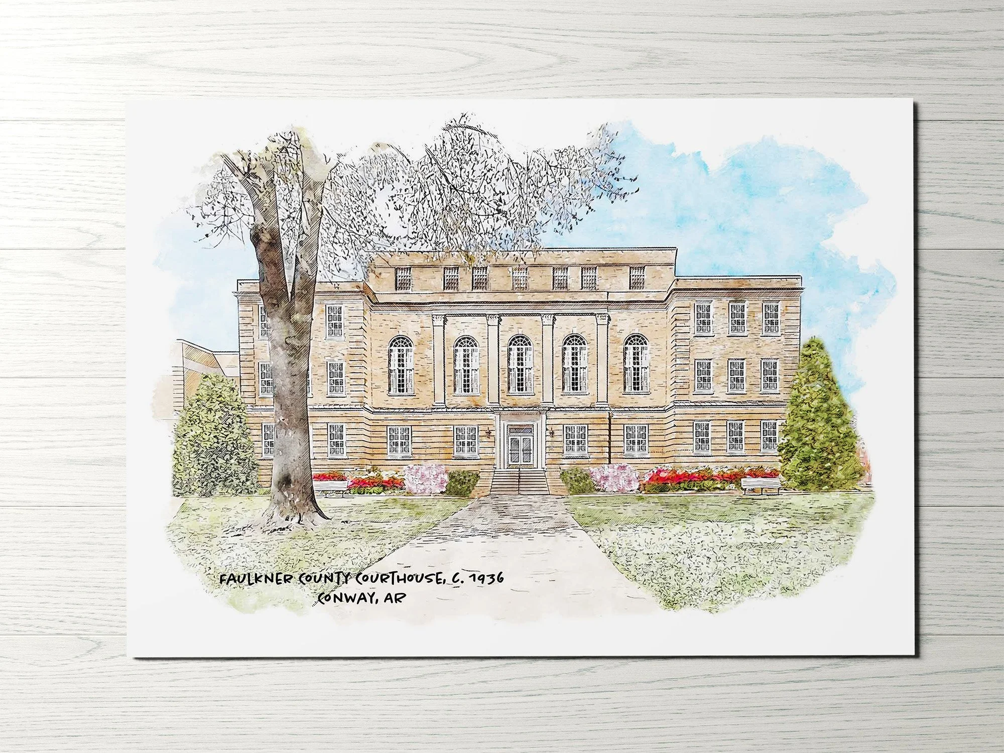 Faulkner County Courthouse Print_WoodHorizontal.jpg