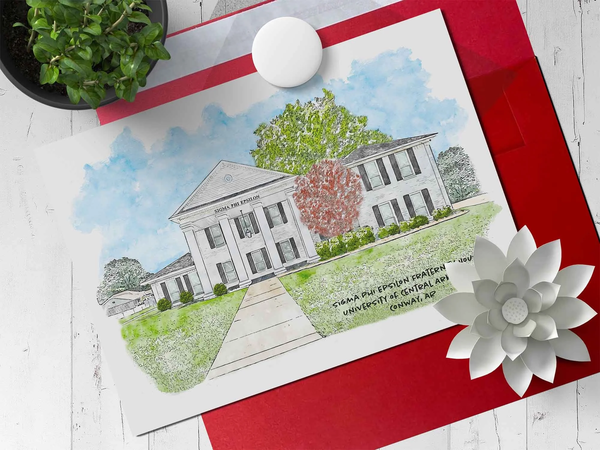Sigma Phi Epsilon Fraternity House at UCA Note Card.jpg