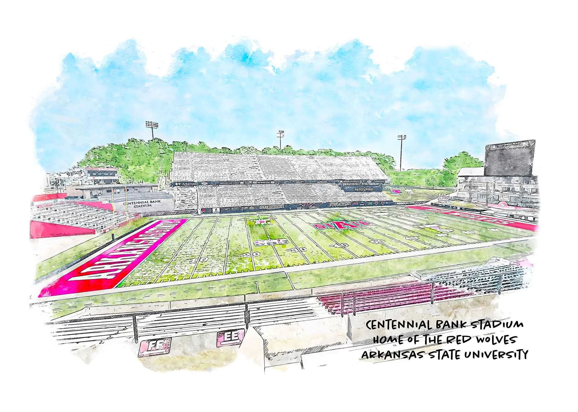 Centennial Bank Stadium at A-STATE — Art Prints and More