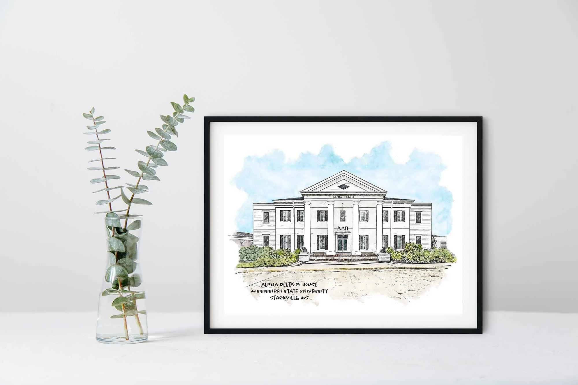 Alpha Delta Pi House at Mississippi State University Framed Print.jpg