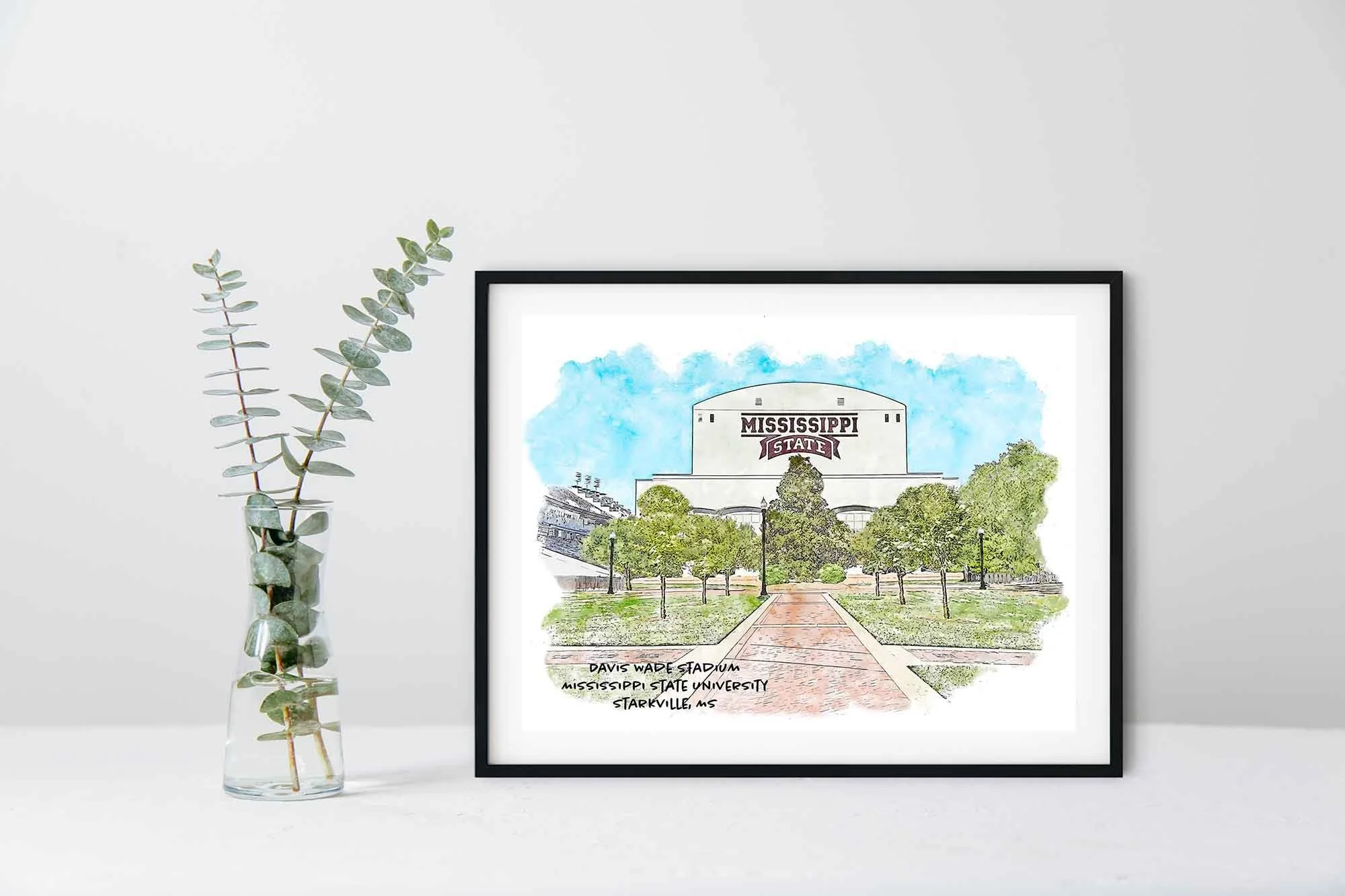 Davis Wade Stadium at Mississippi State University Framed Print.jpg