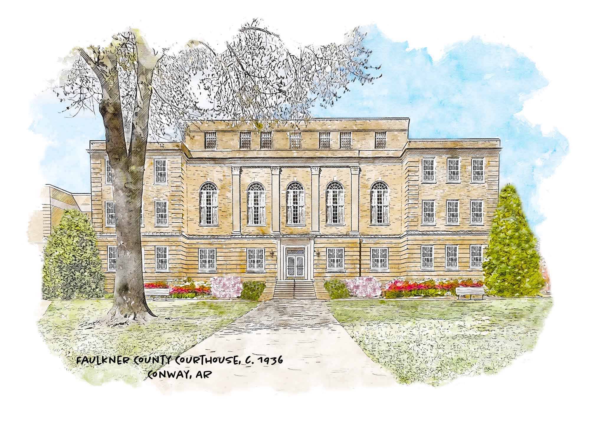 Faulkner County Courthouse Print.jpg