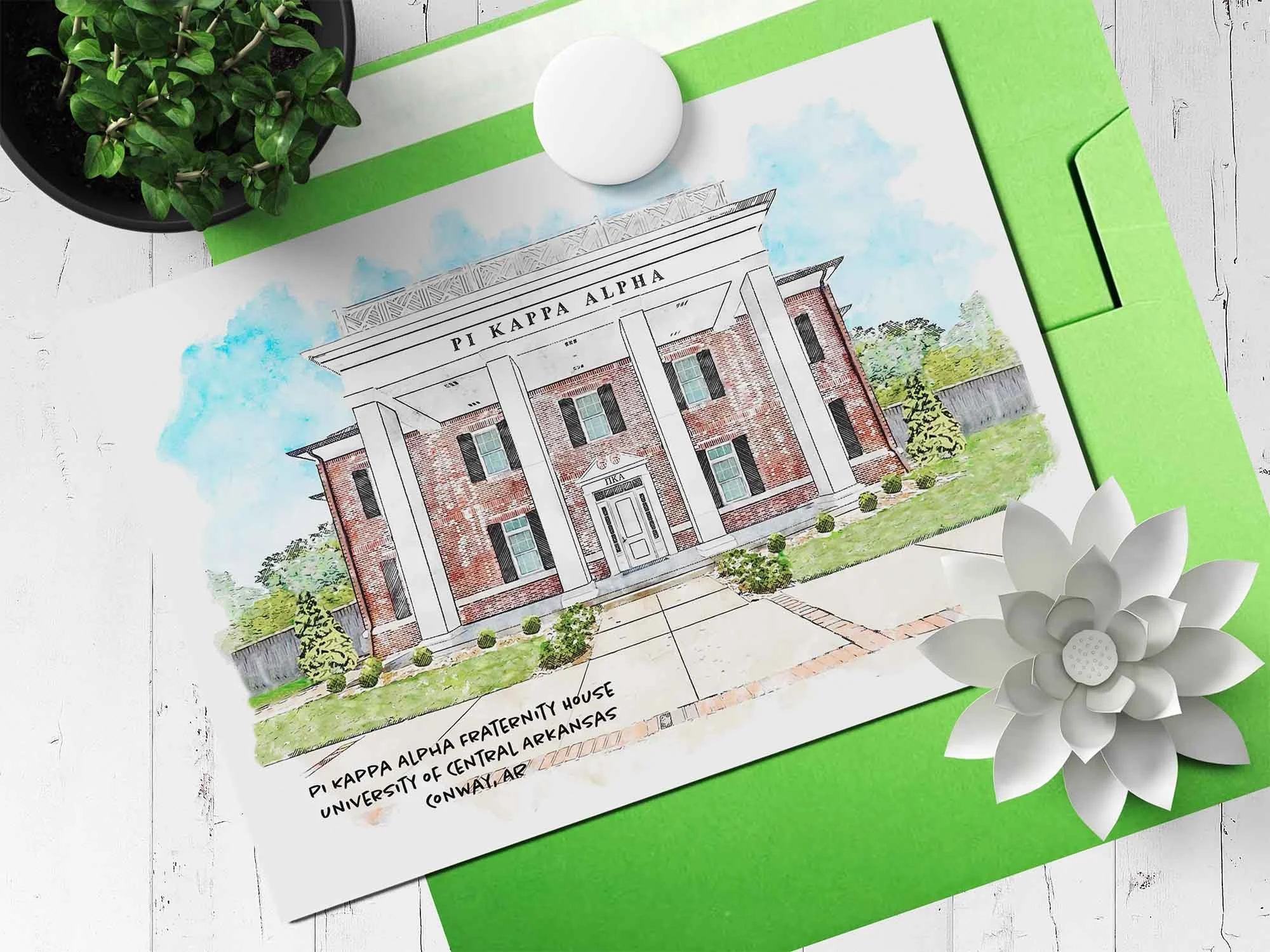 Pi Kappa Alpha Fraternity House at UCA Note Card.jpg