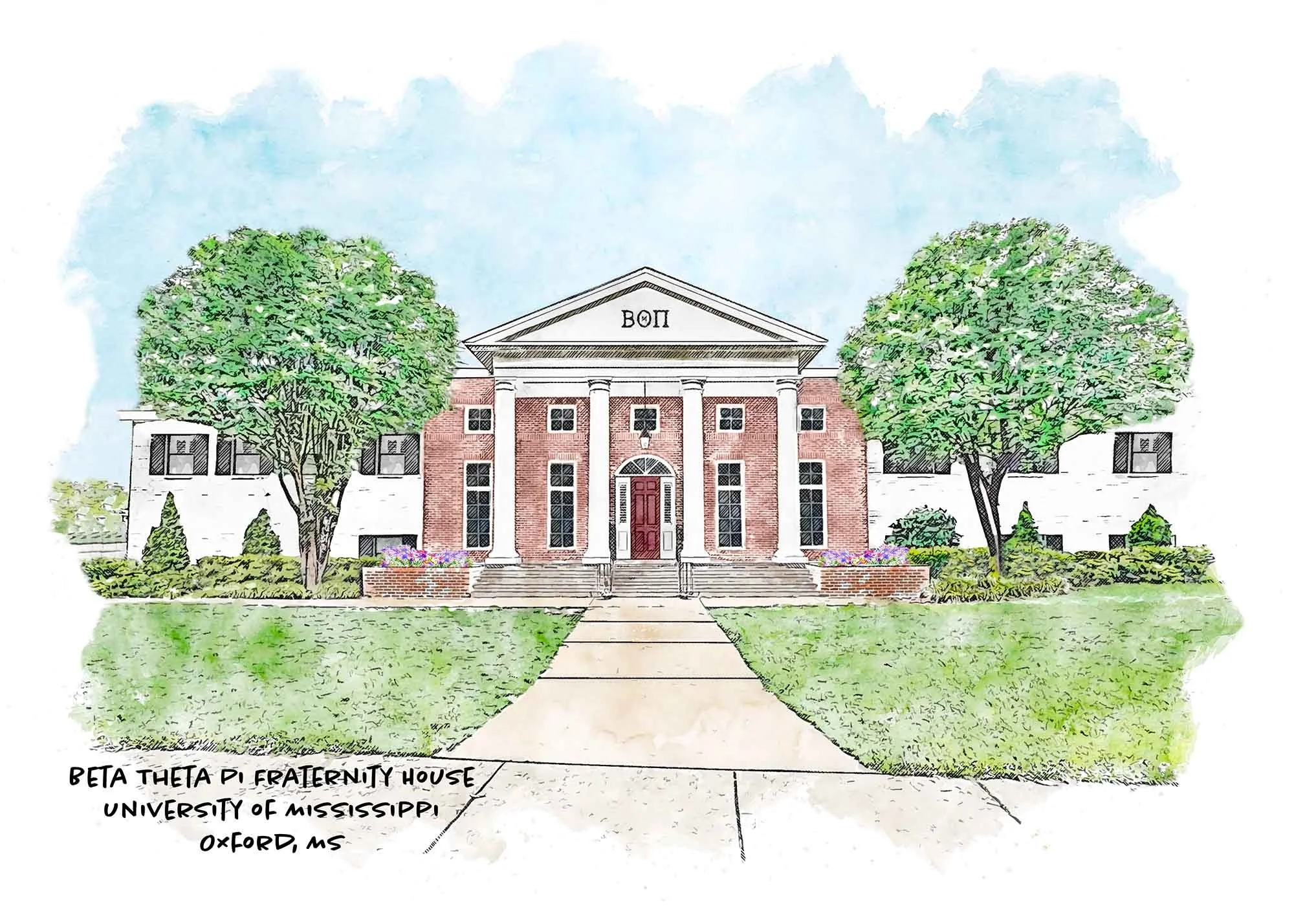 Beta Theta Pi Fraternity House at Ole Miss — Art Prints and More