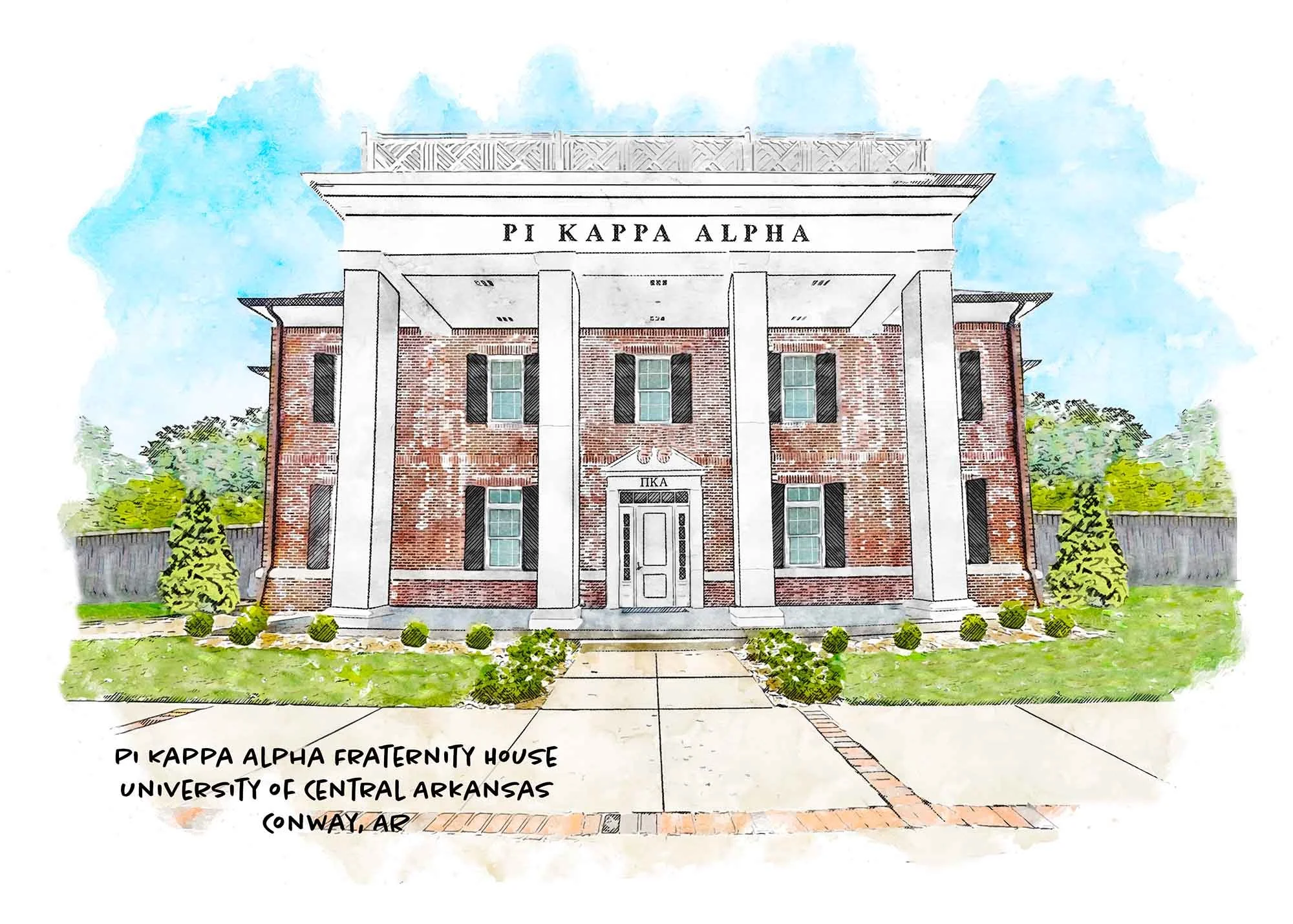 Pi Kappa Alpha Fraternity House at UCA — Art Prints and More