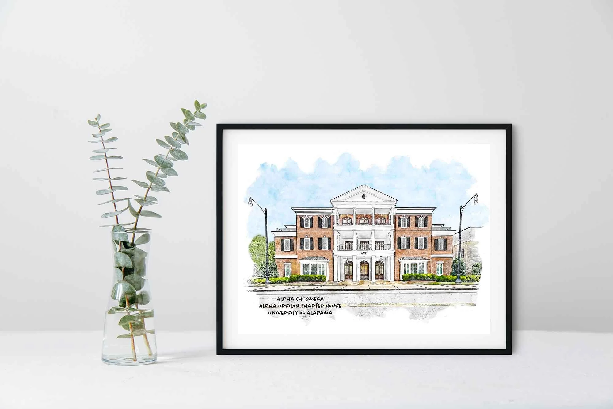 Alpha Chi Omega House at the University of Alabama Framed Print.jpg