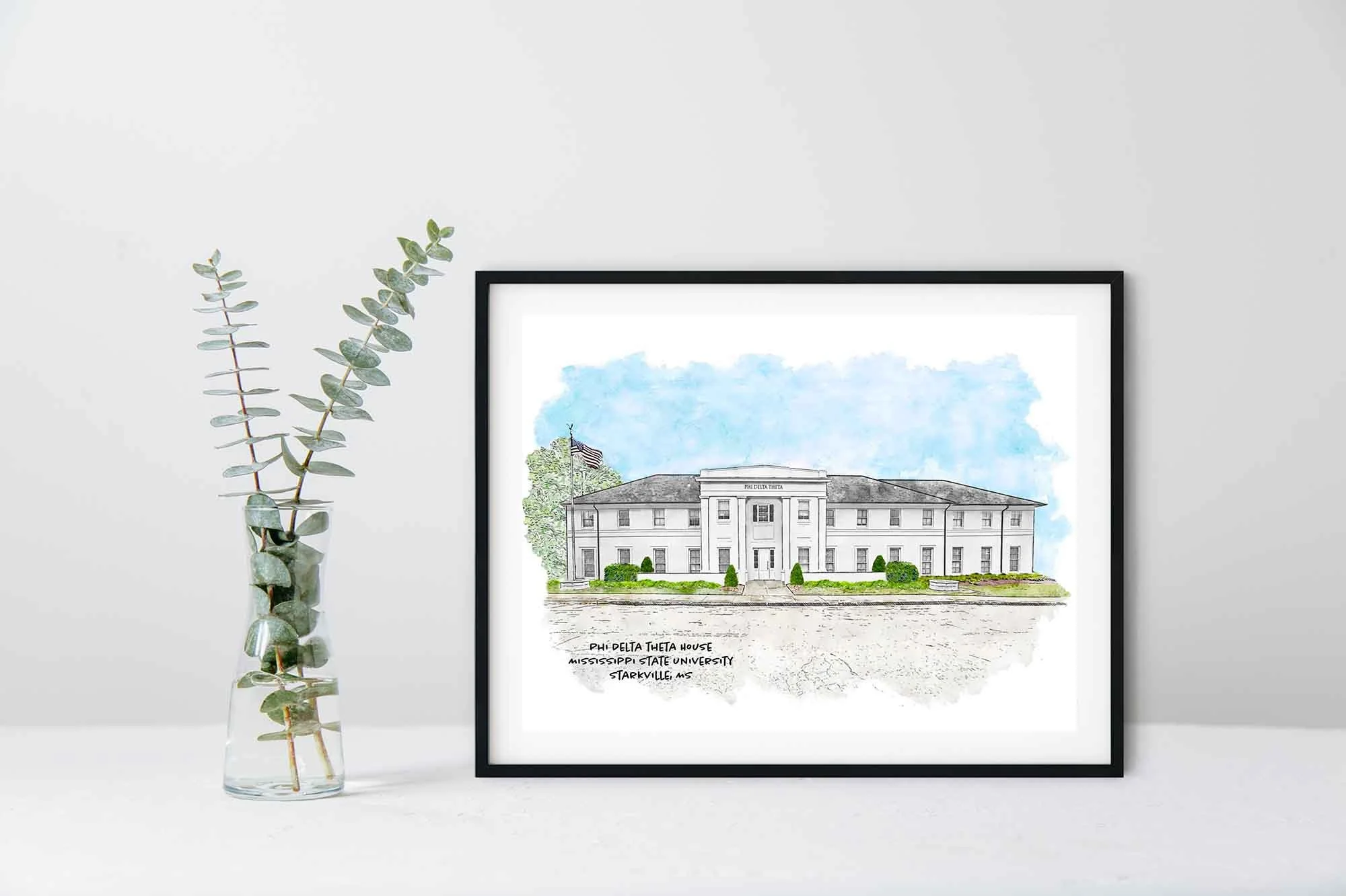 Phi Delta Theta House at Mississippi State University Framed Print.jpg