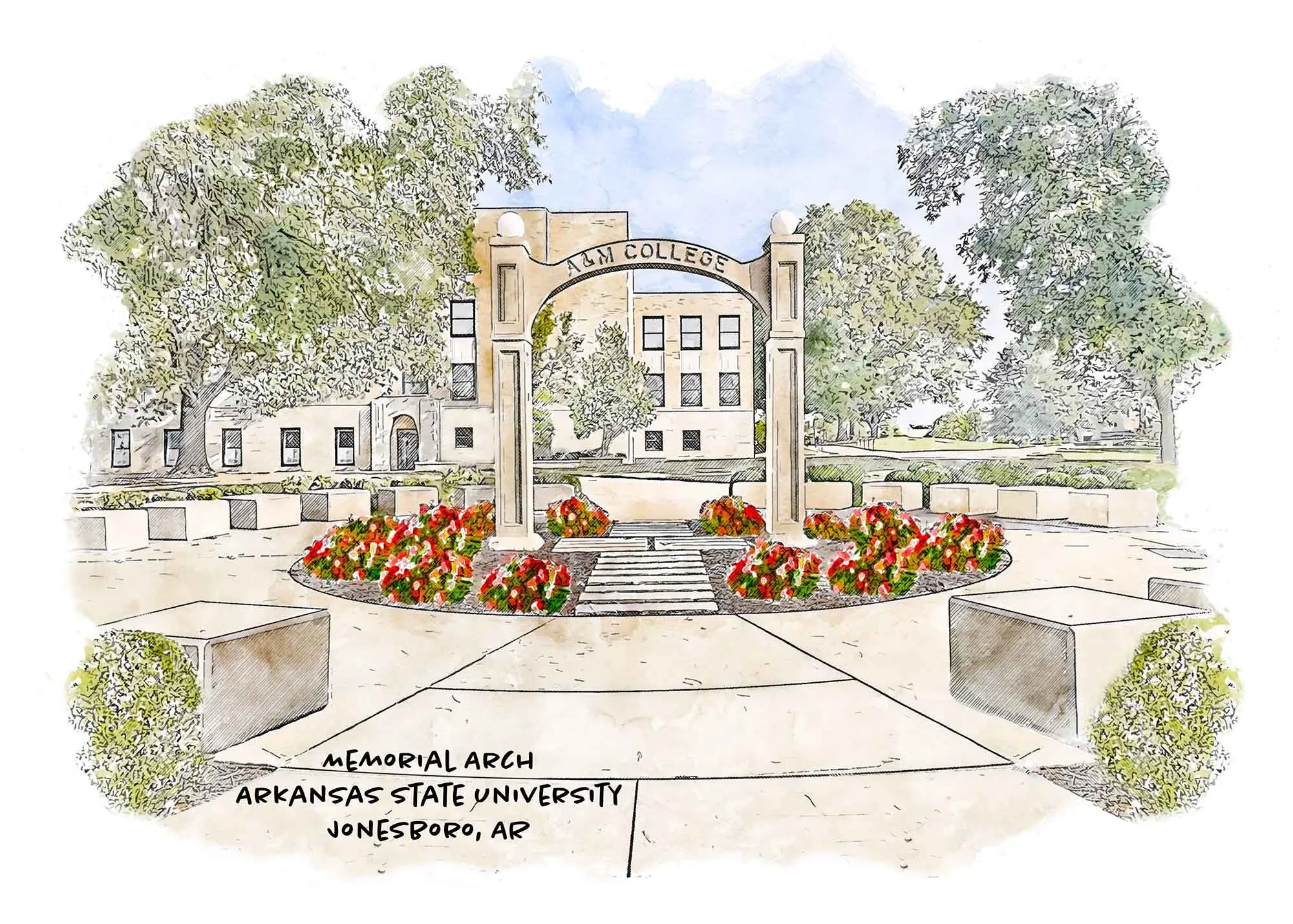 Memorial Arch at Arkansas State University — Art Prints and More