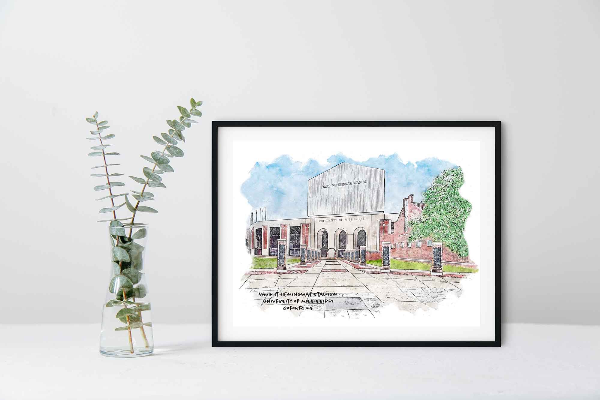 Vaught-Hemingway Stadium at Ole Miss Framed Print.jpg