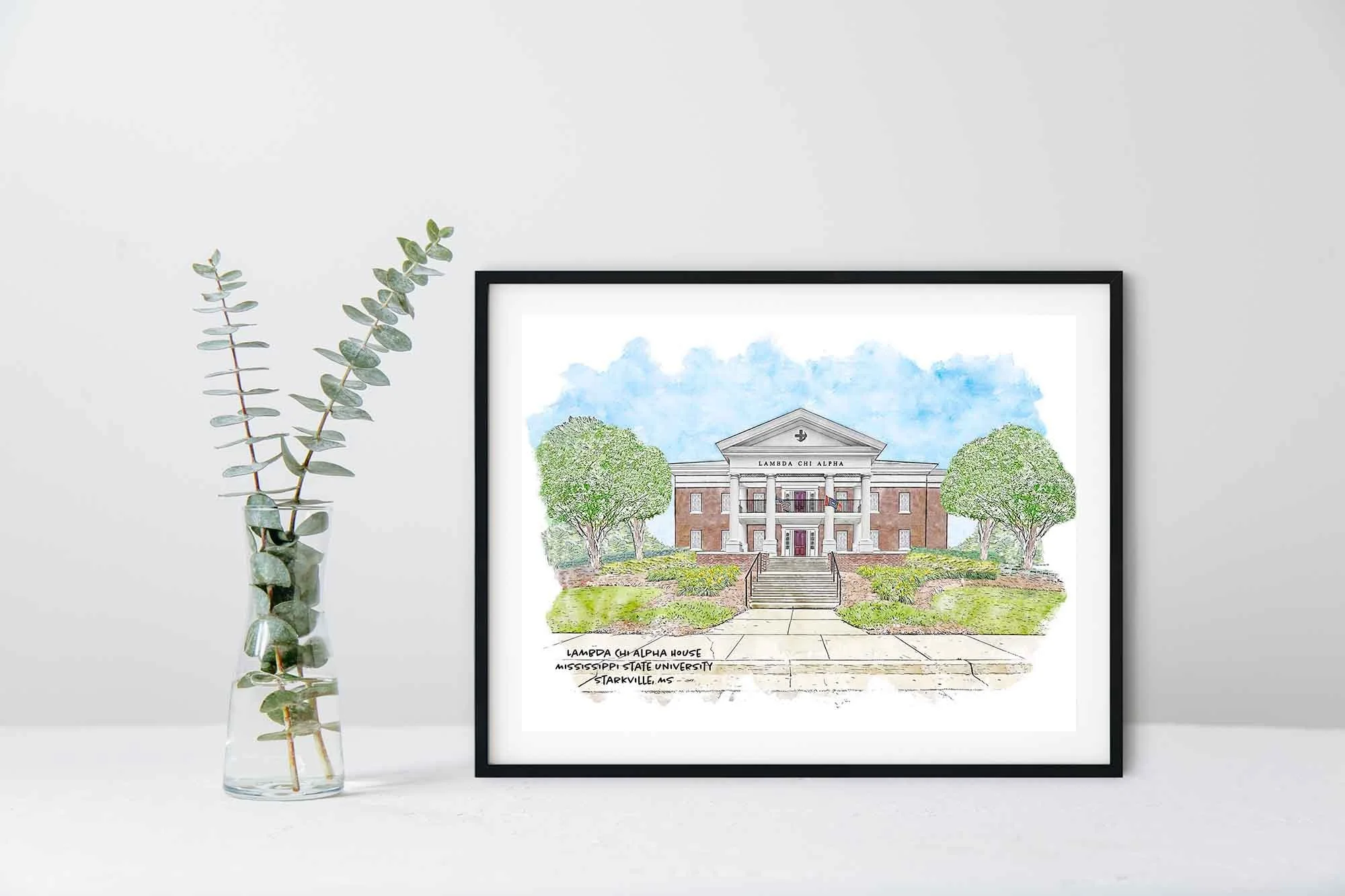 Lambda Chi Alpha House at Mississippi State University Framed Print.jpg