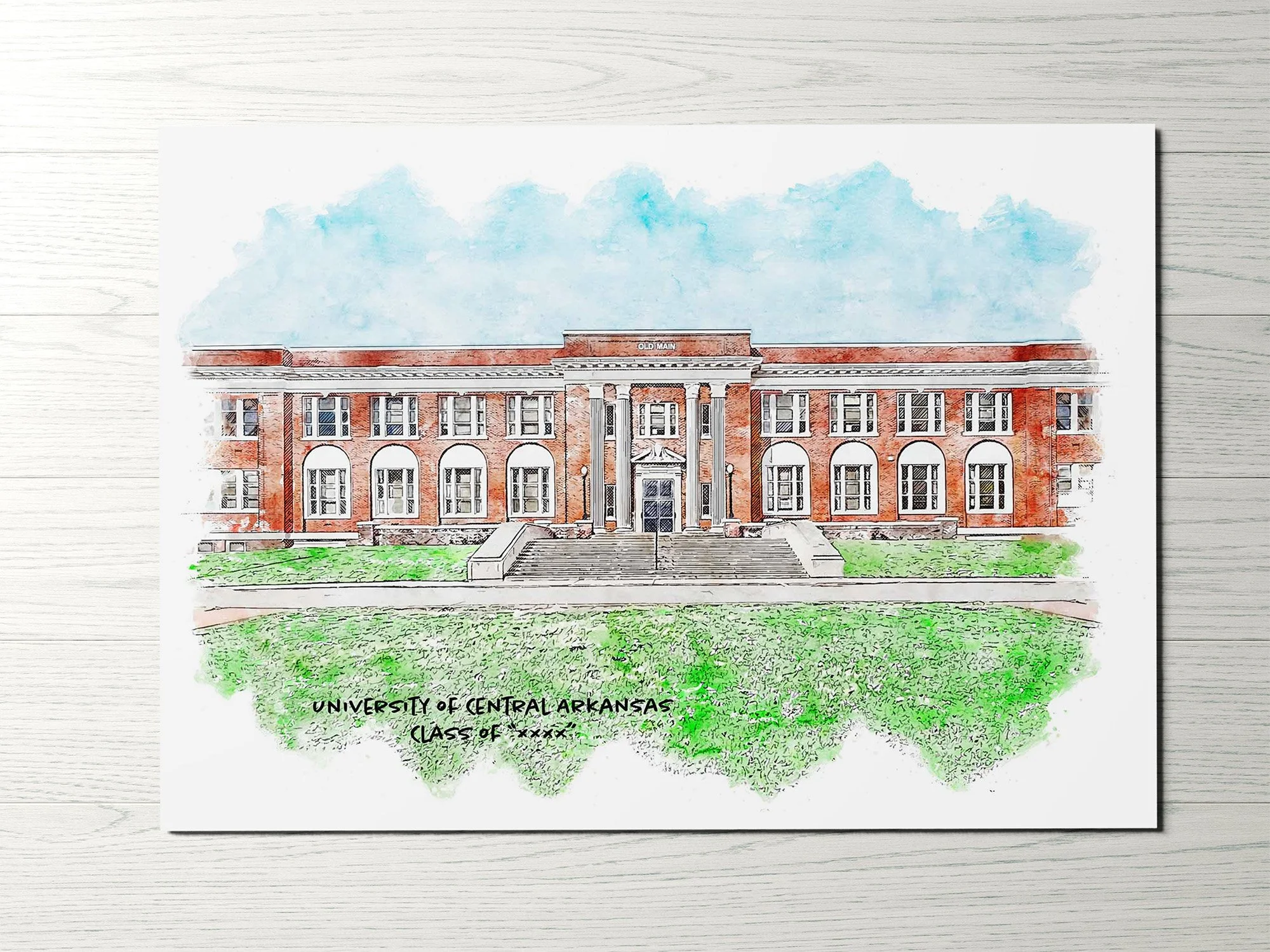 Old Main at UCA Graduation Year Print_WoodHorizontal.jpg