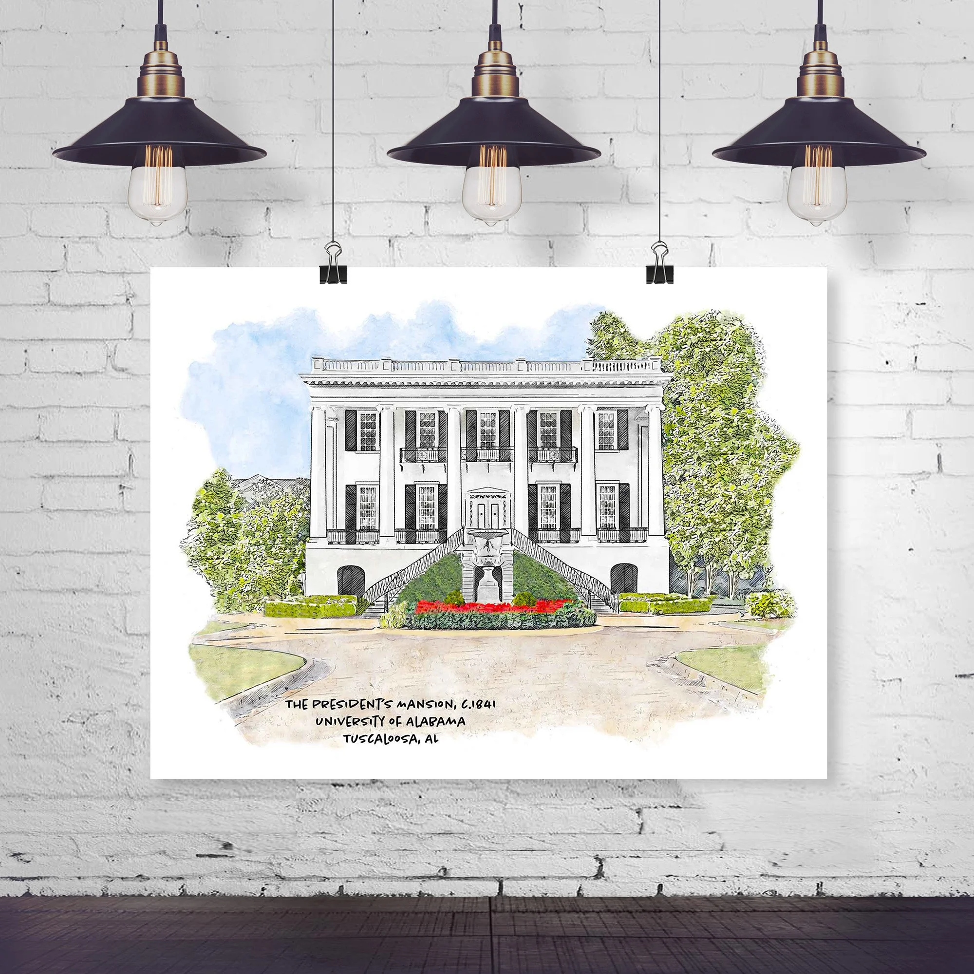 Presidents Mansion at the University of Alabama_17X22_horizontalmockupwithlights.jpg