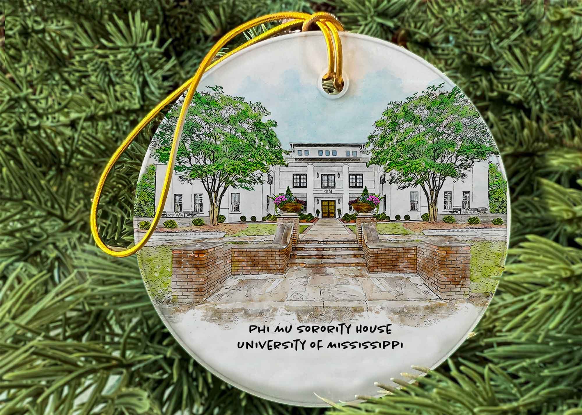 Phi Mu Sorority House at Ole Miss Ornament.jpg
