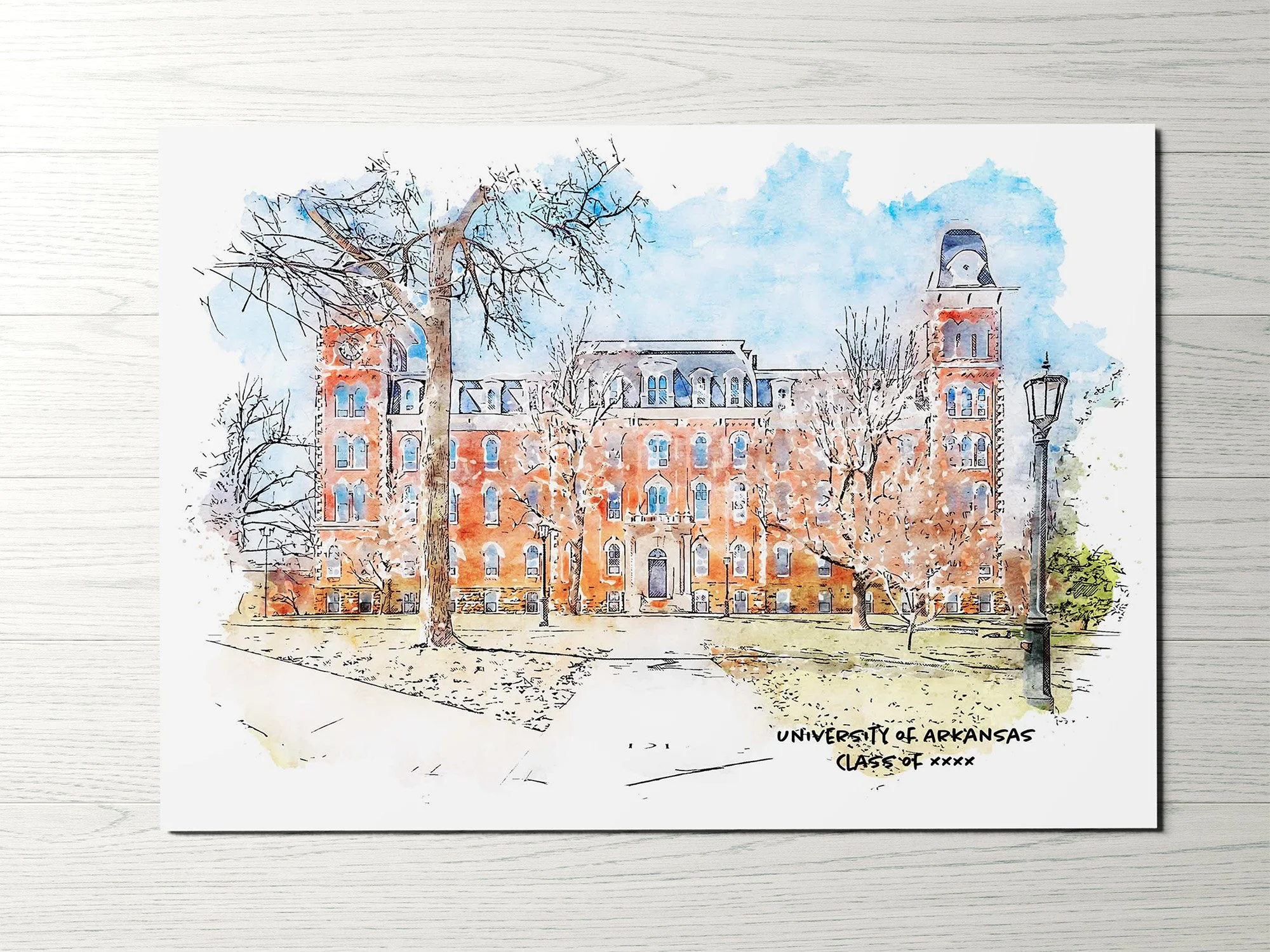 Old Main Graduation Year Print _WoodHorizontal.jpg