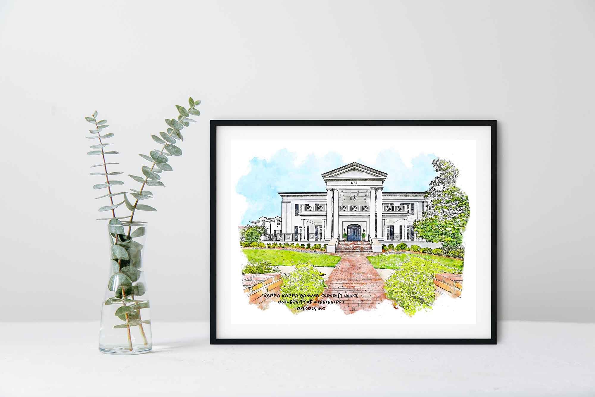 Kappa Kappa Gamma Sorority House at Ole Miss Framed Print.jpg