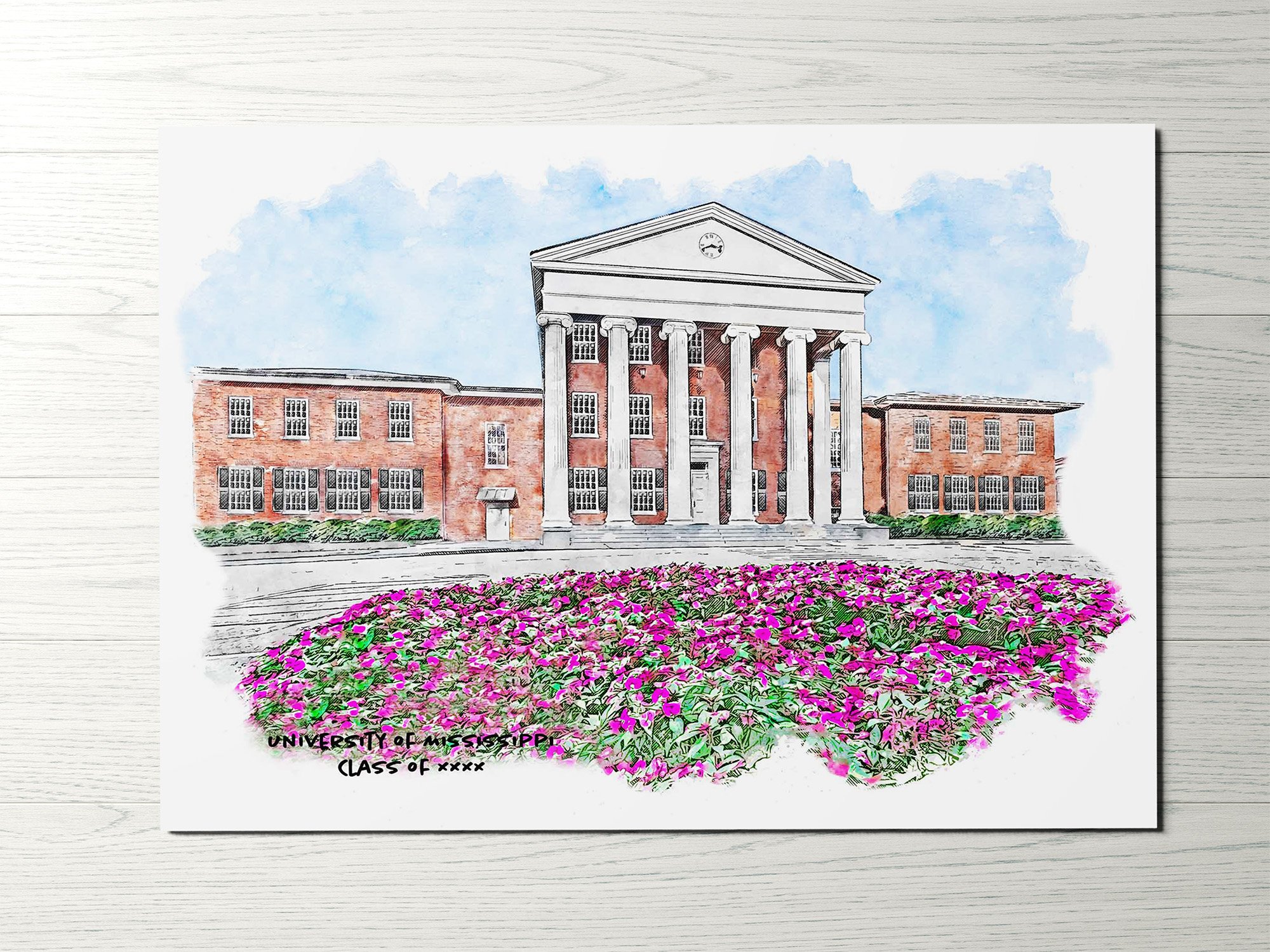 Lyceum at Ole Miss Graduation Year Print_WoodHorizontal.jpg
