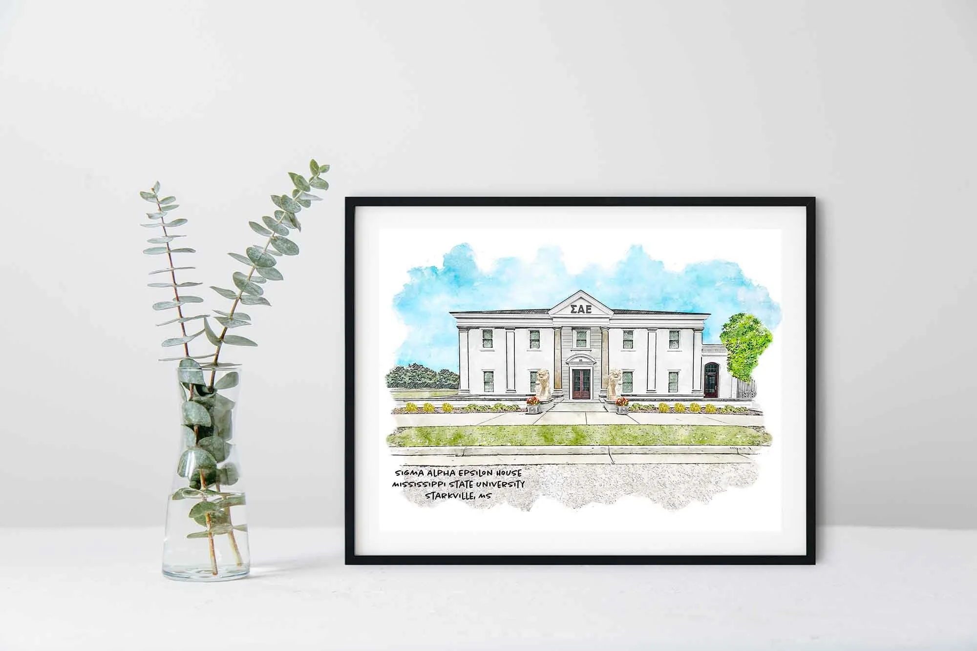 Sigma Alpha Epsilon House at Mississippi State University Framed Print.jpg