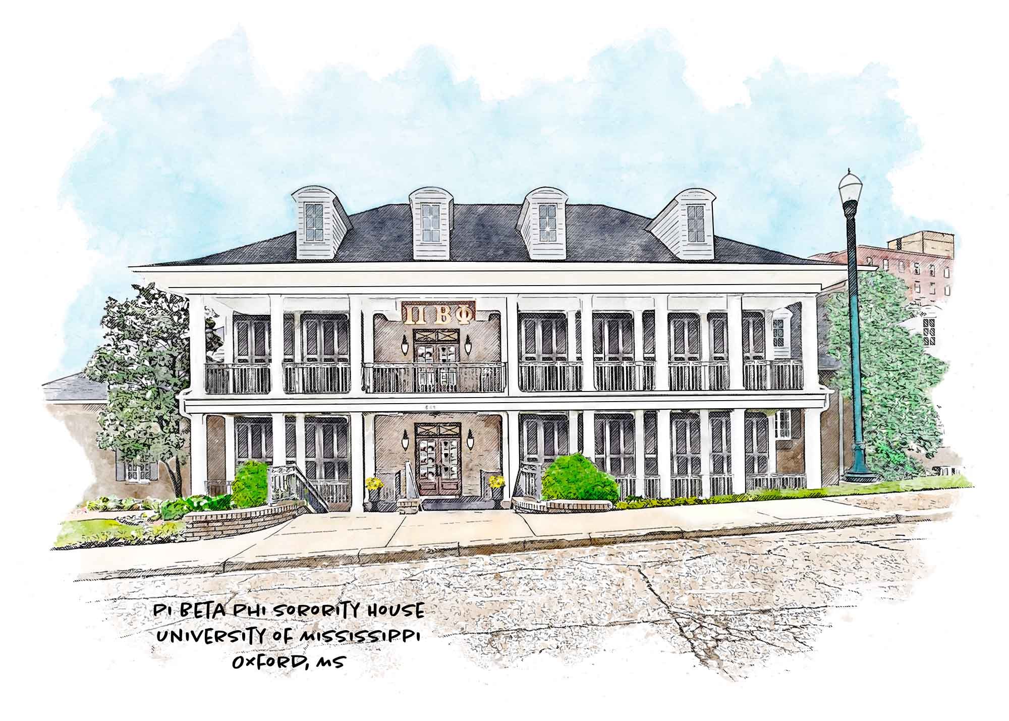 Pi Beta Phi Sorority House at Ole Miss Print.jpg