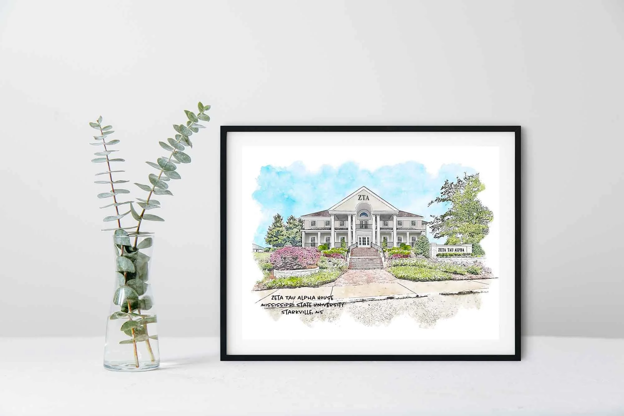 Zeta Tau Alpha House at Mississippi State University Framed Print.jpg