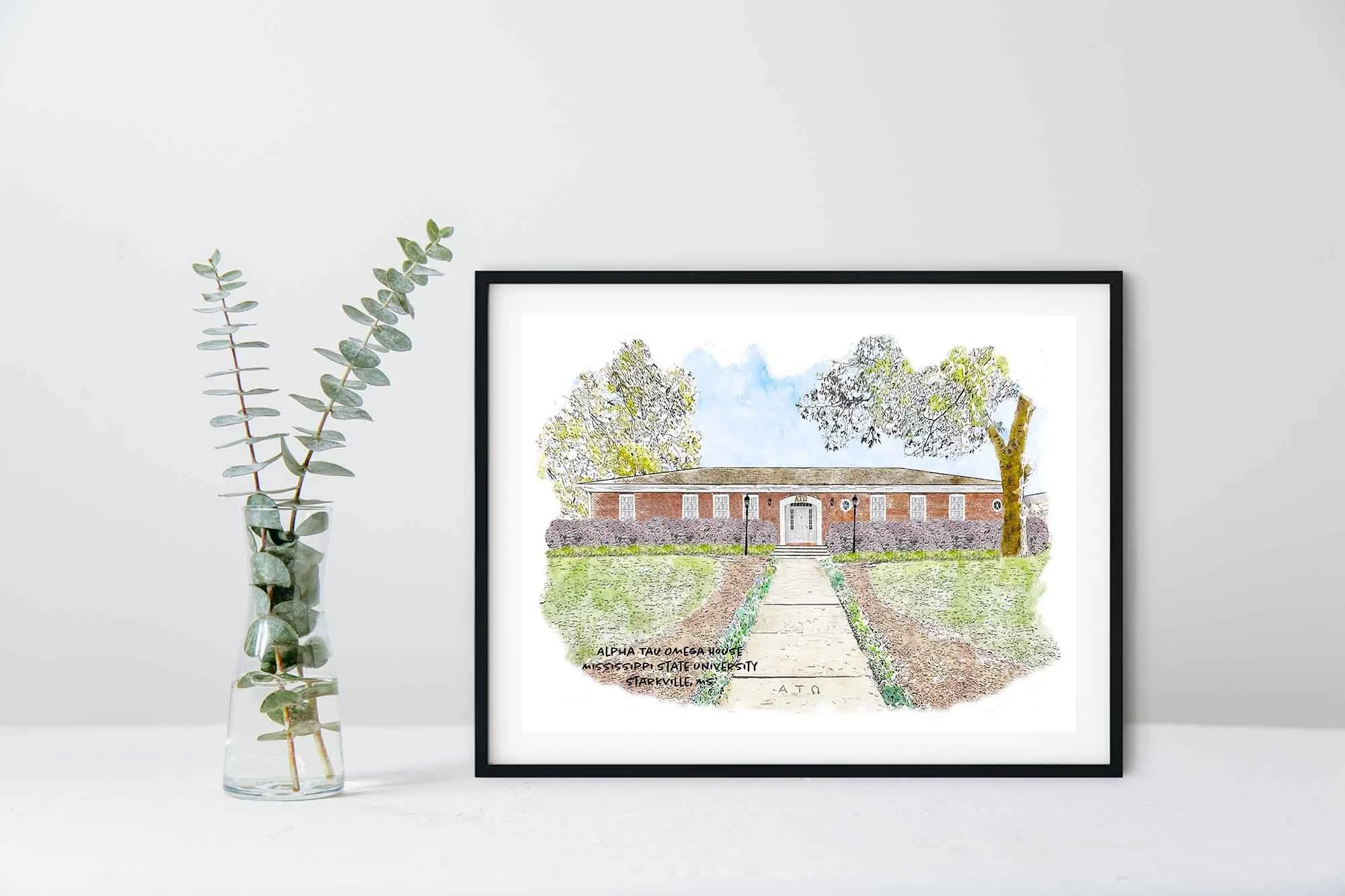 Alpha Tau Omega House at Mississippi State University Framed Print.jpg