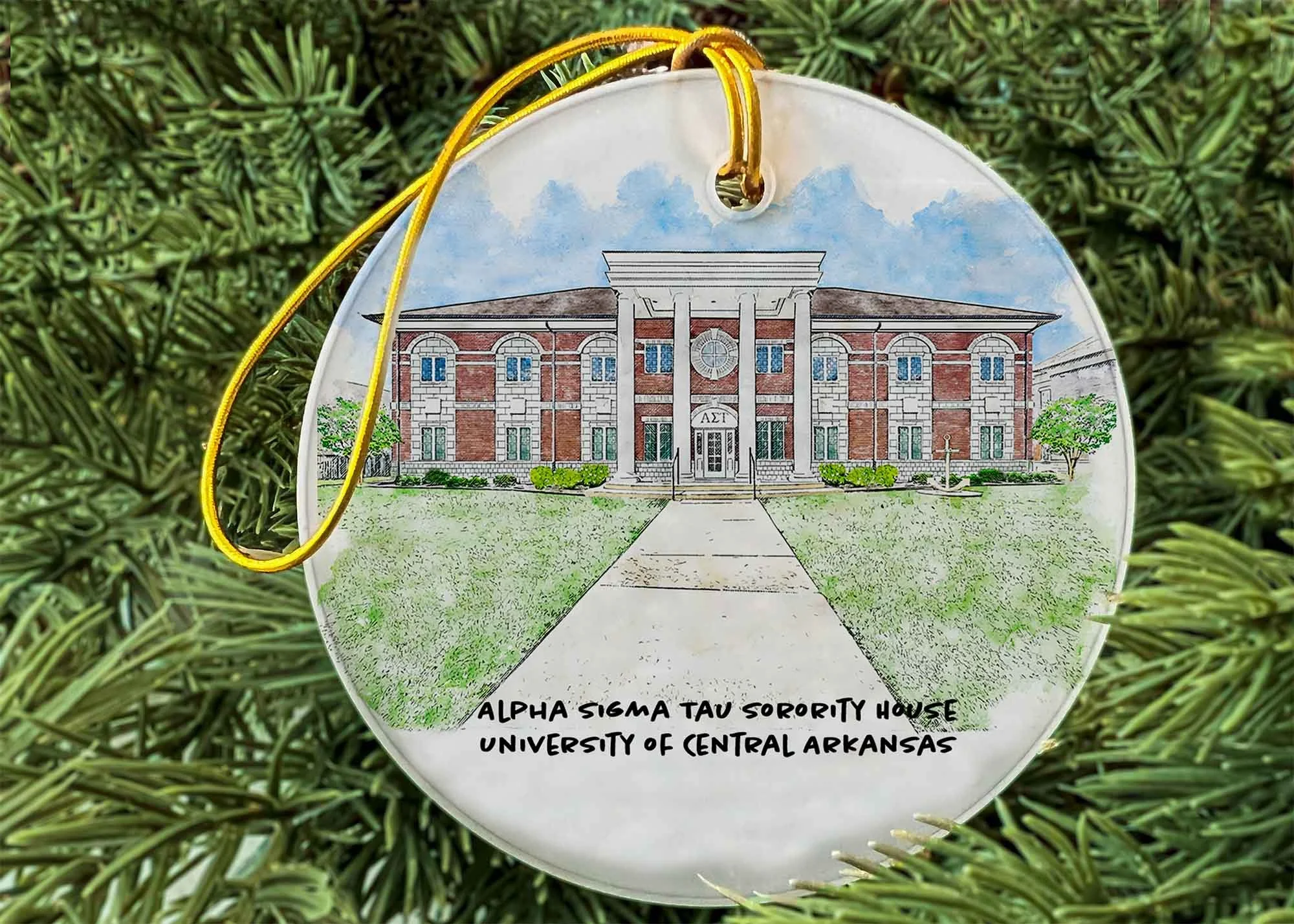 Alpha Sigma Tau Sorority House at UCA Ornament.jpg