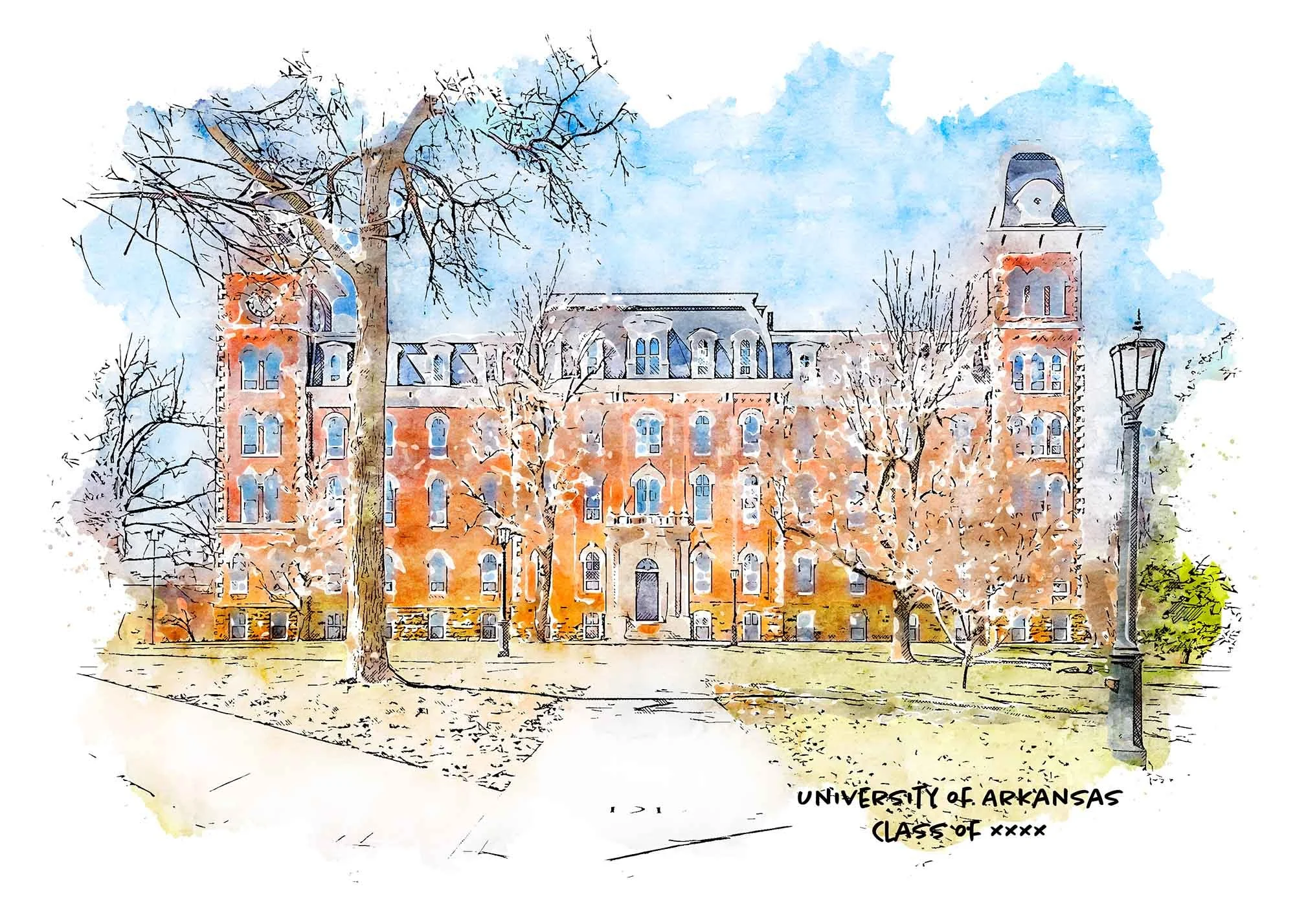 Old Main Graduation Year Print .jpg