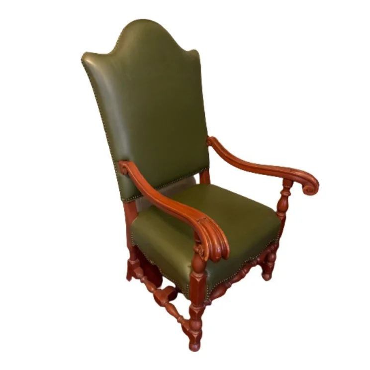 Green Leather Bar Chair