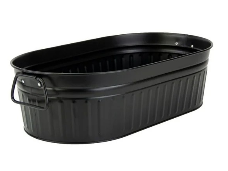 Metal Oval Tub (Medium - Black)