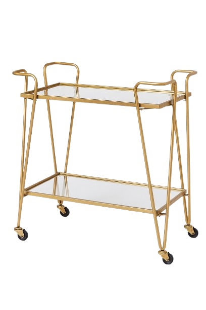 Rolling Bar Cart (Gold)