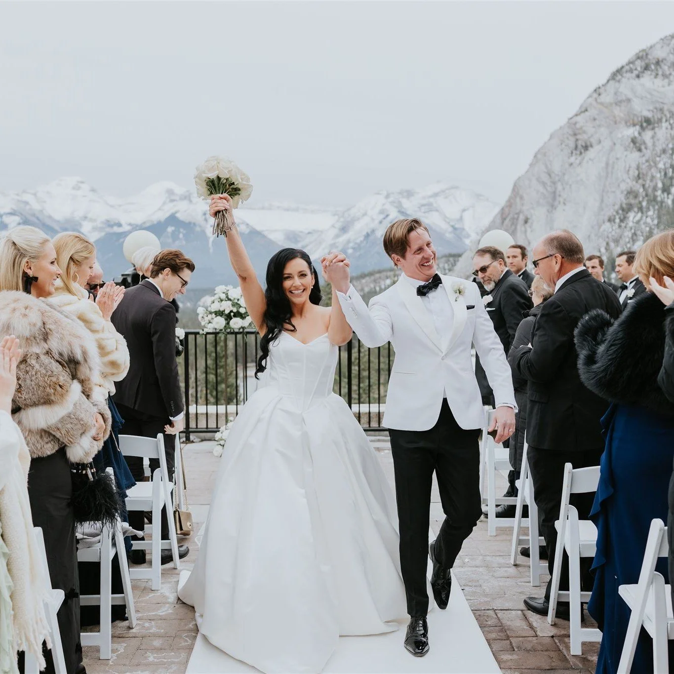 An October wedding gives you the best of both worlds: warmer fall days paired with snow-topped mountain peaks as your backdrop.

Pure magic in Banff, as seen here at Fairmont Banff Springs.