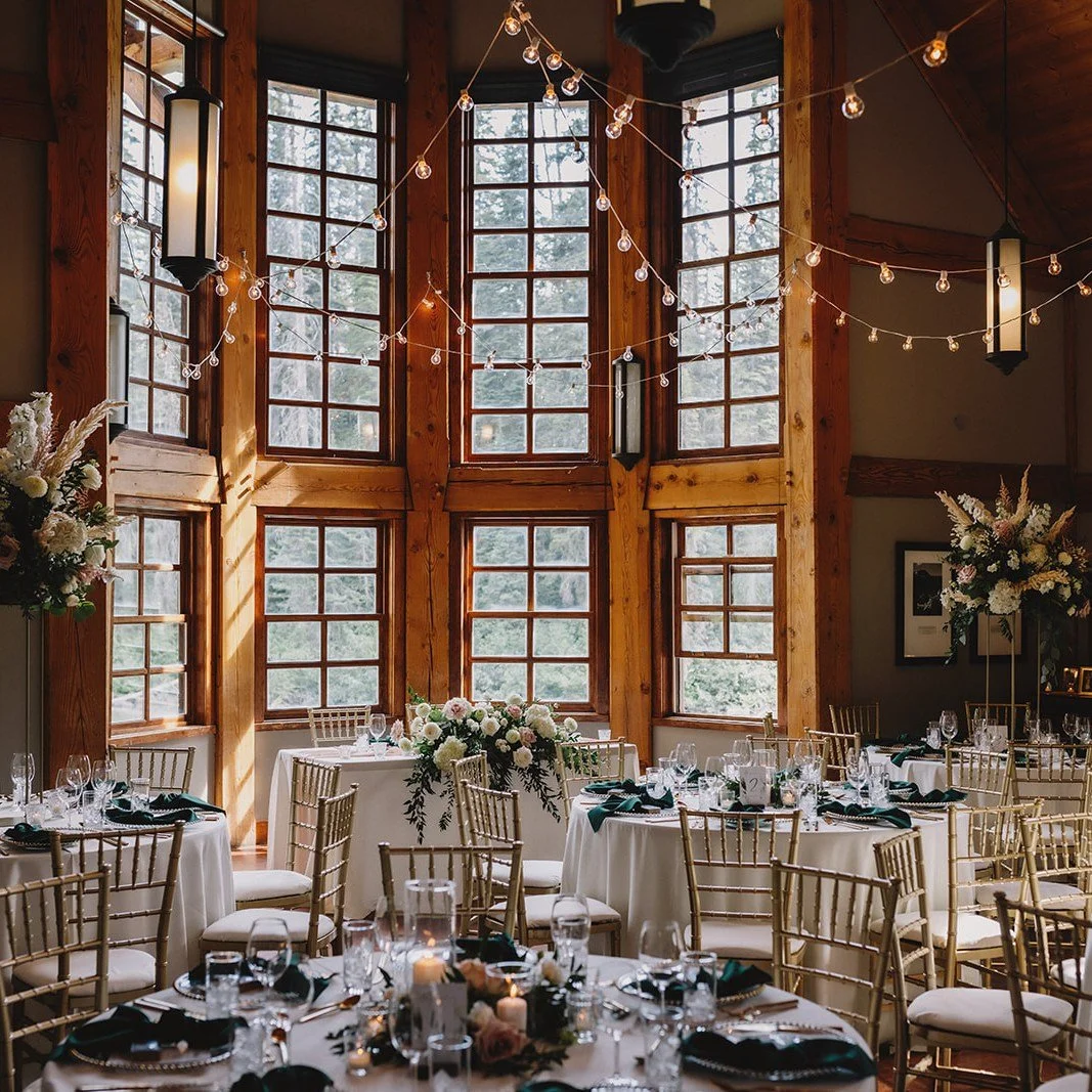 When the inside of the venue feels just as enchanting as the mountains outside, you know you've picked the perfect place for your wedding day.

#emeraldlakelodge #weddingvenue #mountainweddings #albertaweddingplanner #weddinginspo #weddingdecor